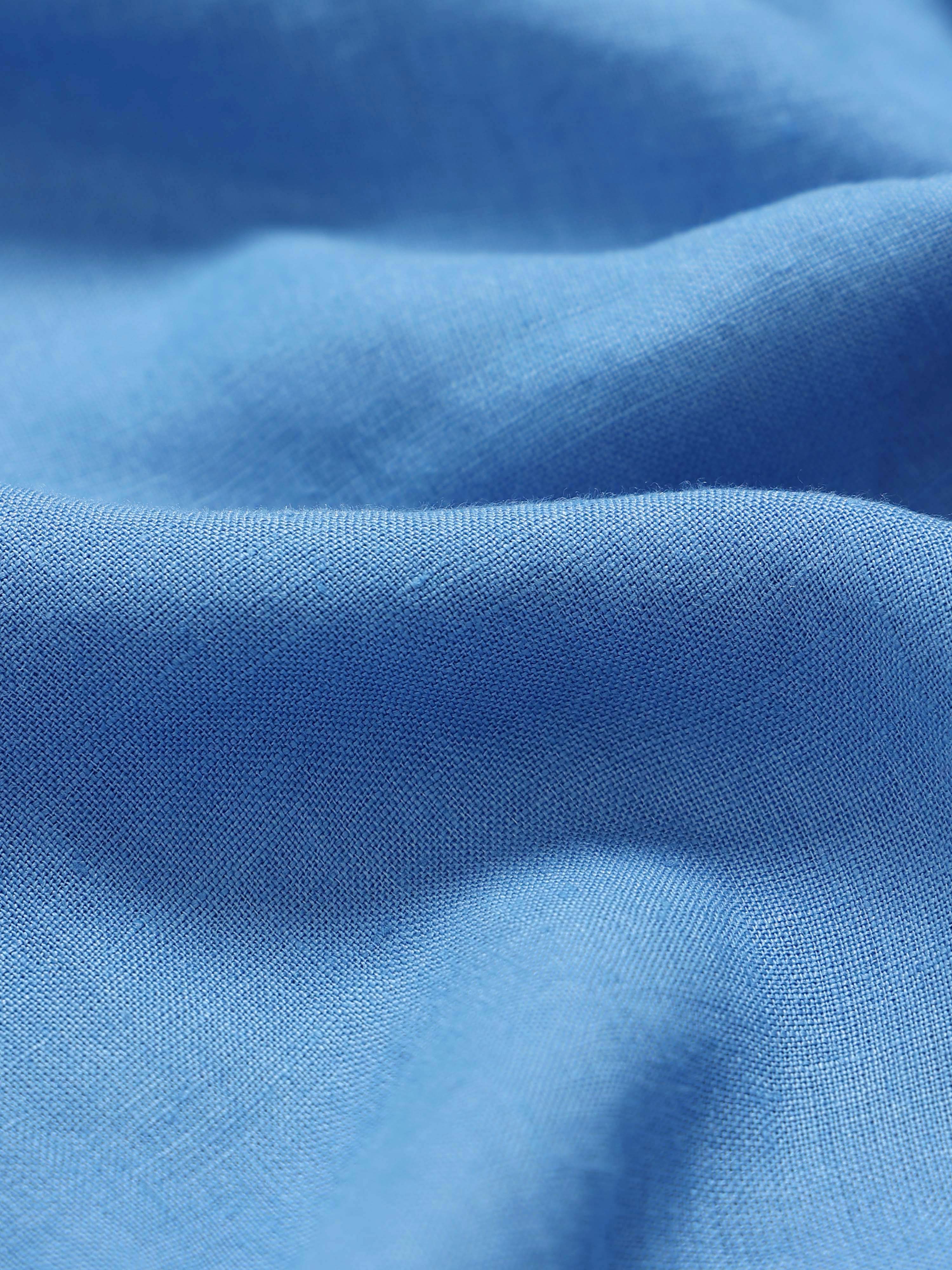 Men Blue Classic Linen Shirt