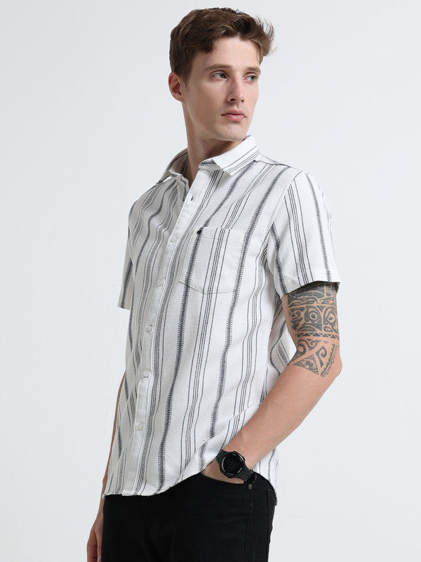 Men White Casual Shirt