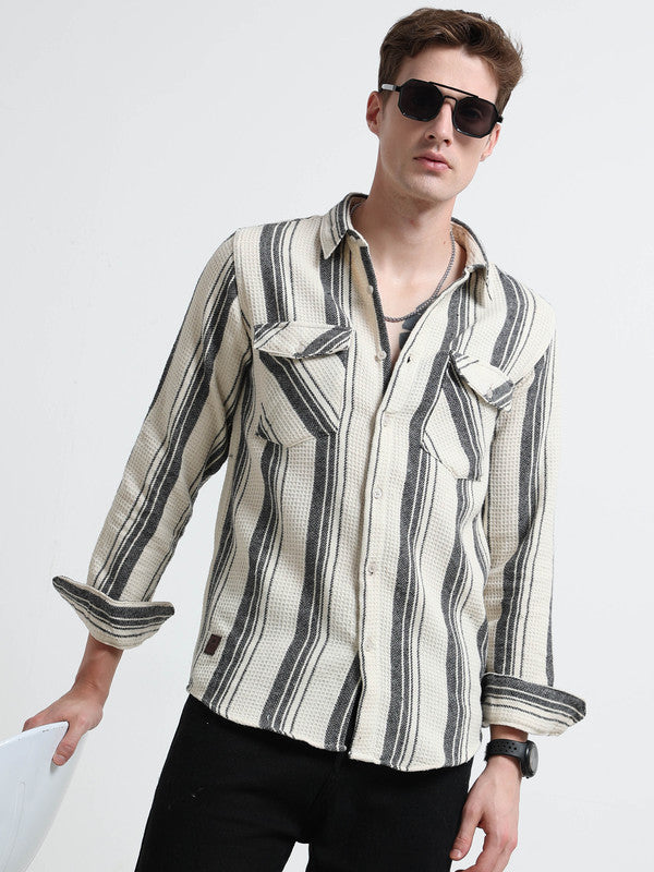 Men White Casual Shirt