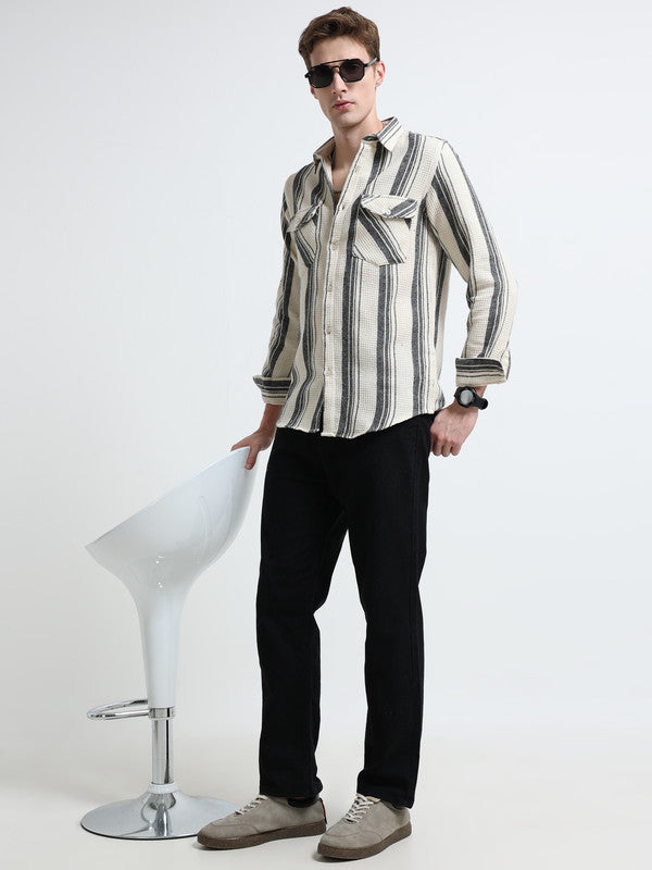 Men White Casual Shirt