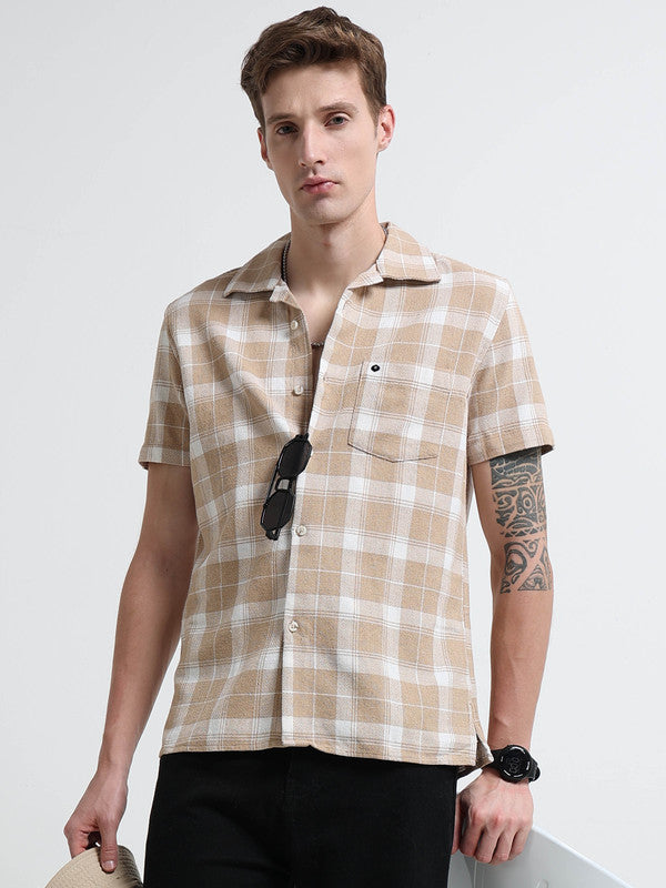 Men Beige Casual Shirt