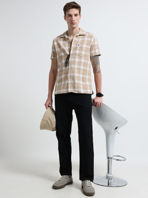 Men Beige Casual Shirt