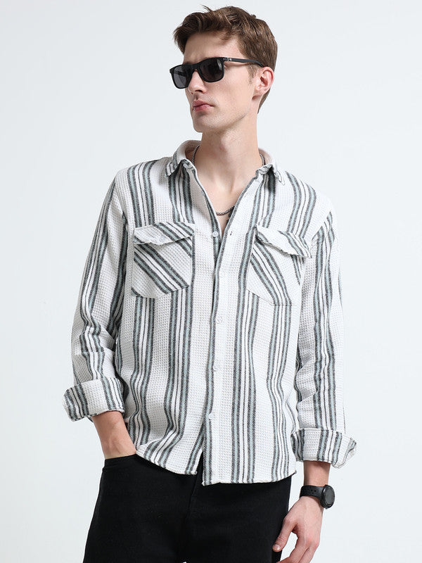 Men White Casual Shirt