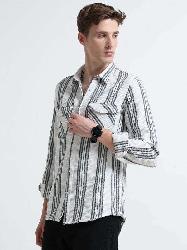 Men White Casual Shirt