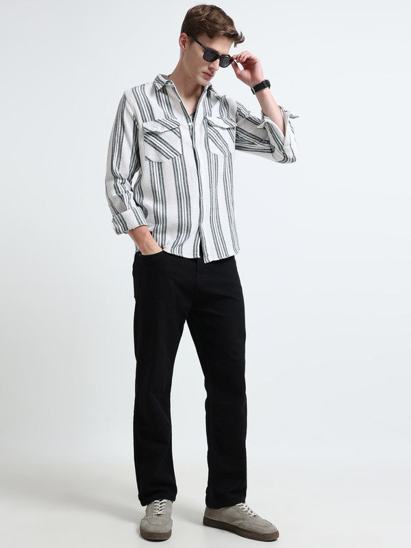 Men White Casual Shirt