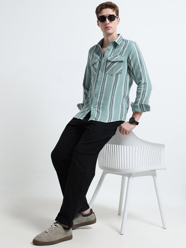 Men Green Casual Shirt