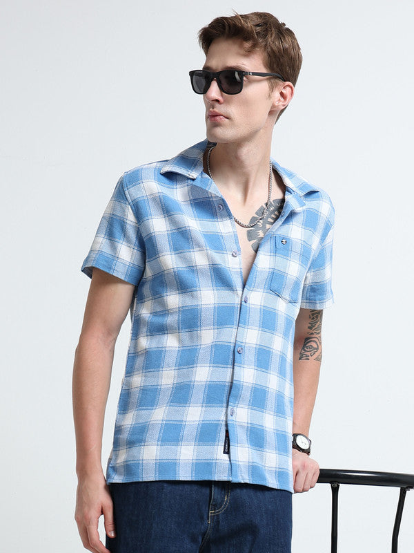 Men Blue Casual Shirt