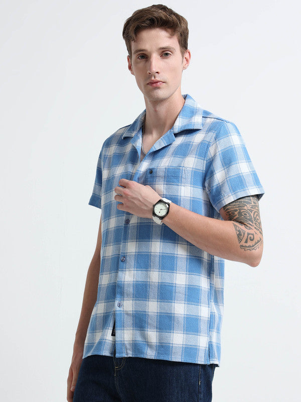 Men Blue Casual Shirt