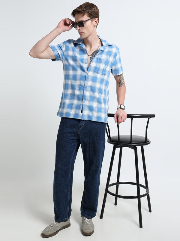 Men Blue Casual Shirt