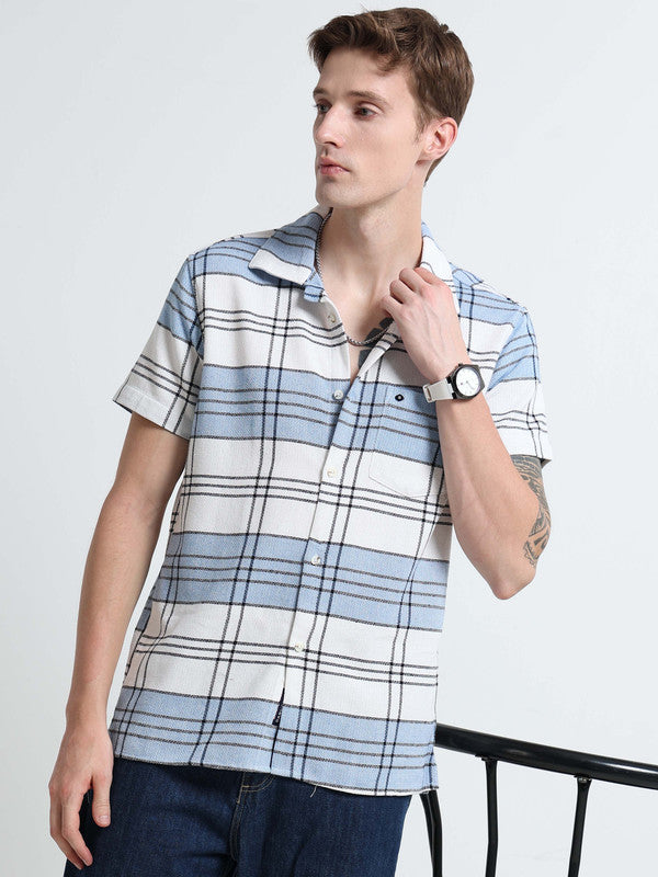 Men Blue Casual Shirt