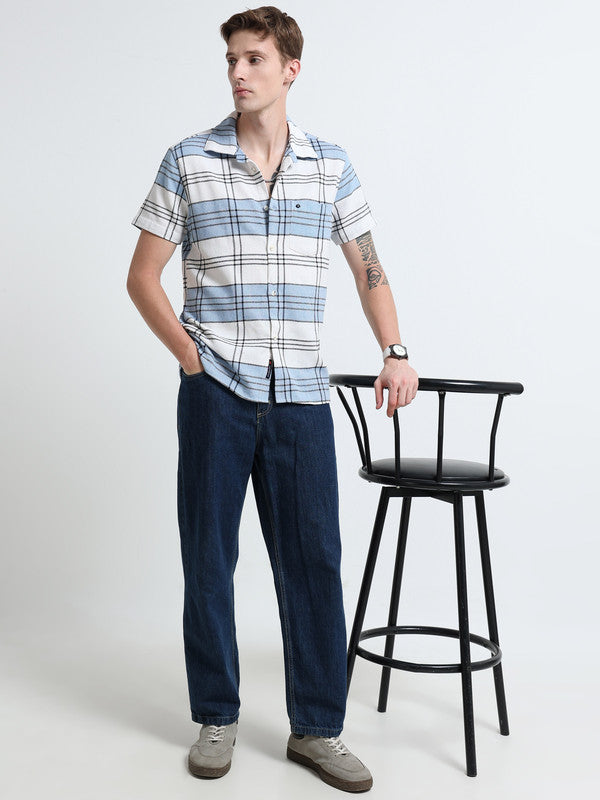 Men Blue Casual Shirt