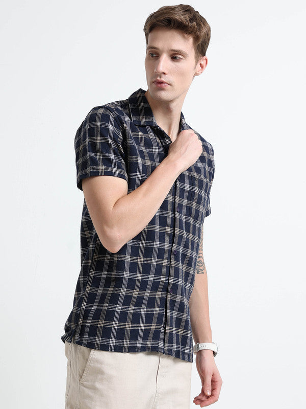 Men Blue Casual Shirt