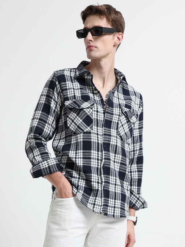 Men Blue Casual Shirt