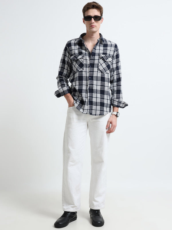 Men Blue Casual Shirt