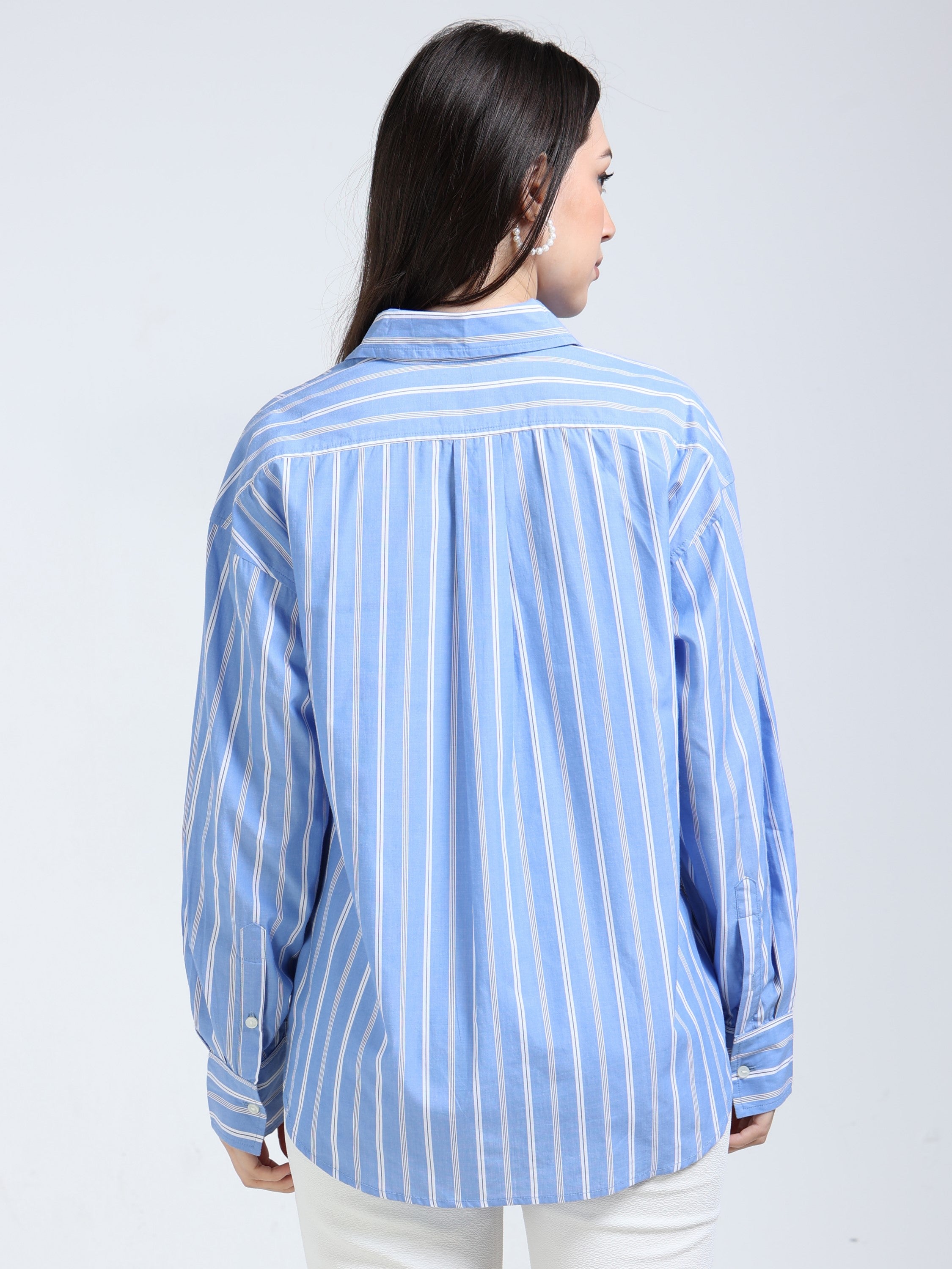 Women Striped Oversized Shirt