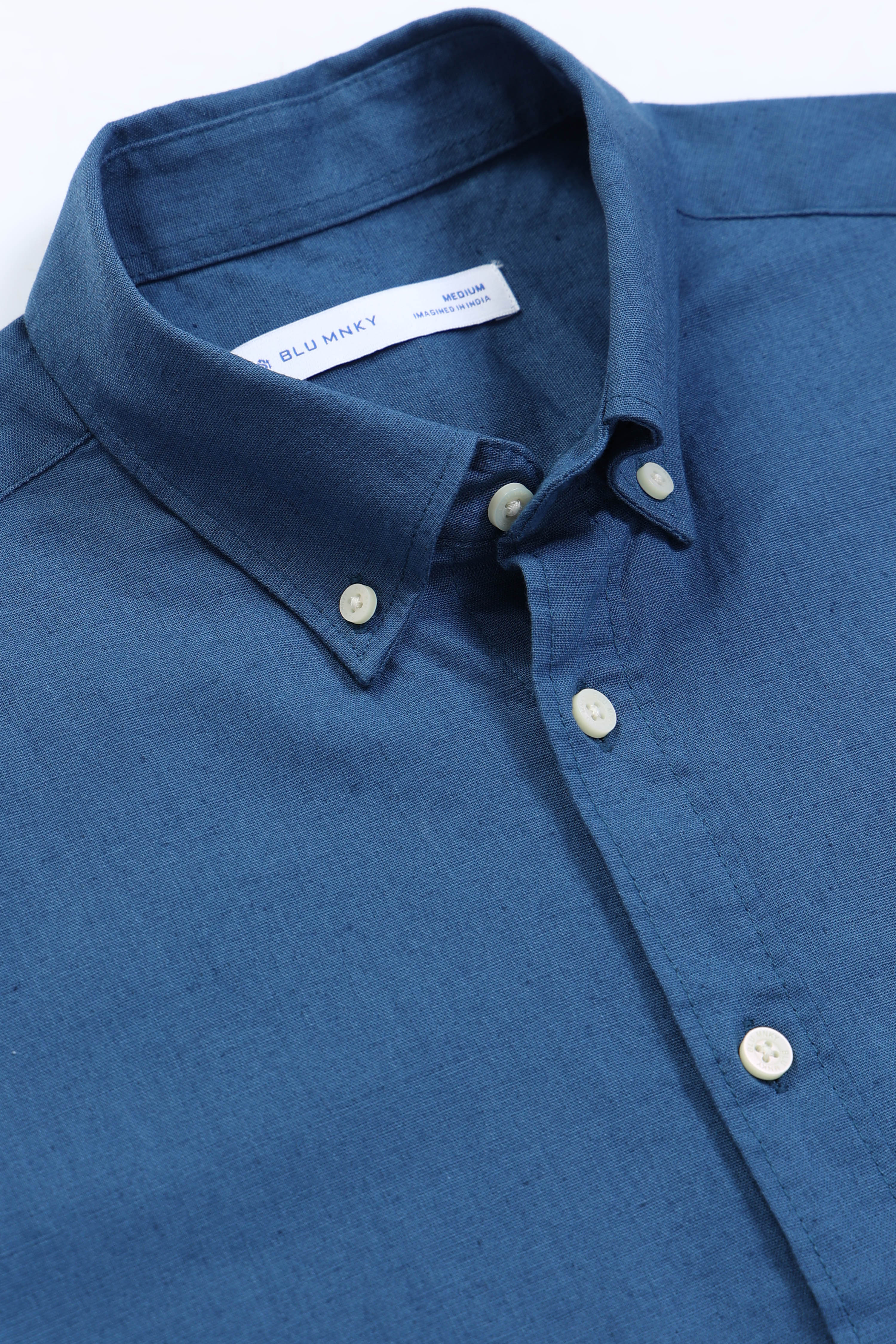 Men Blue Button-Down Shirt