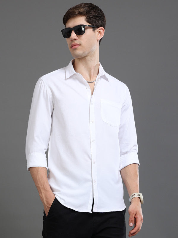 Men White Casual Shirt