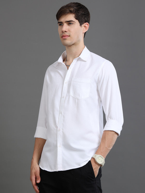 Men White Casual Shirt