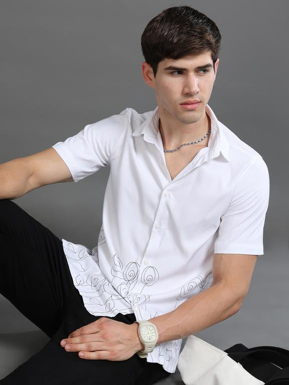 Men White Casual Shirt