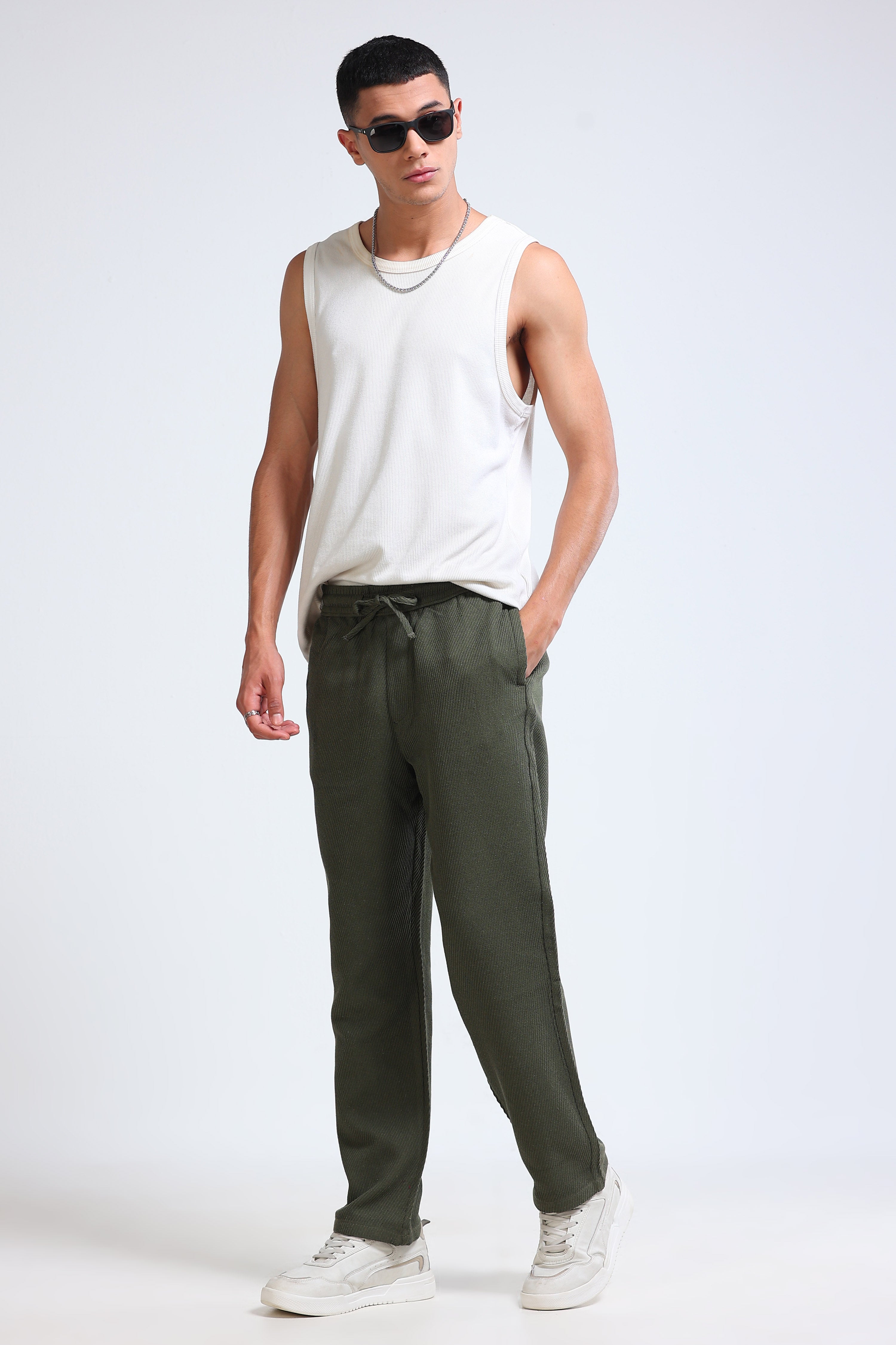 Men Green Everyday Trousers