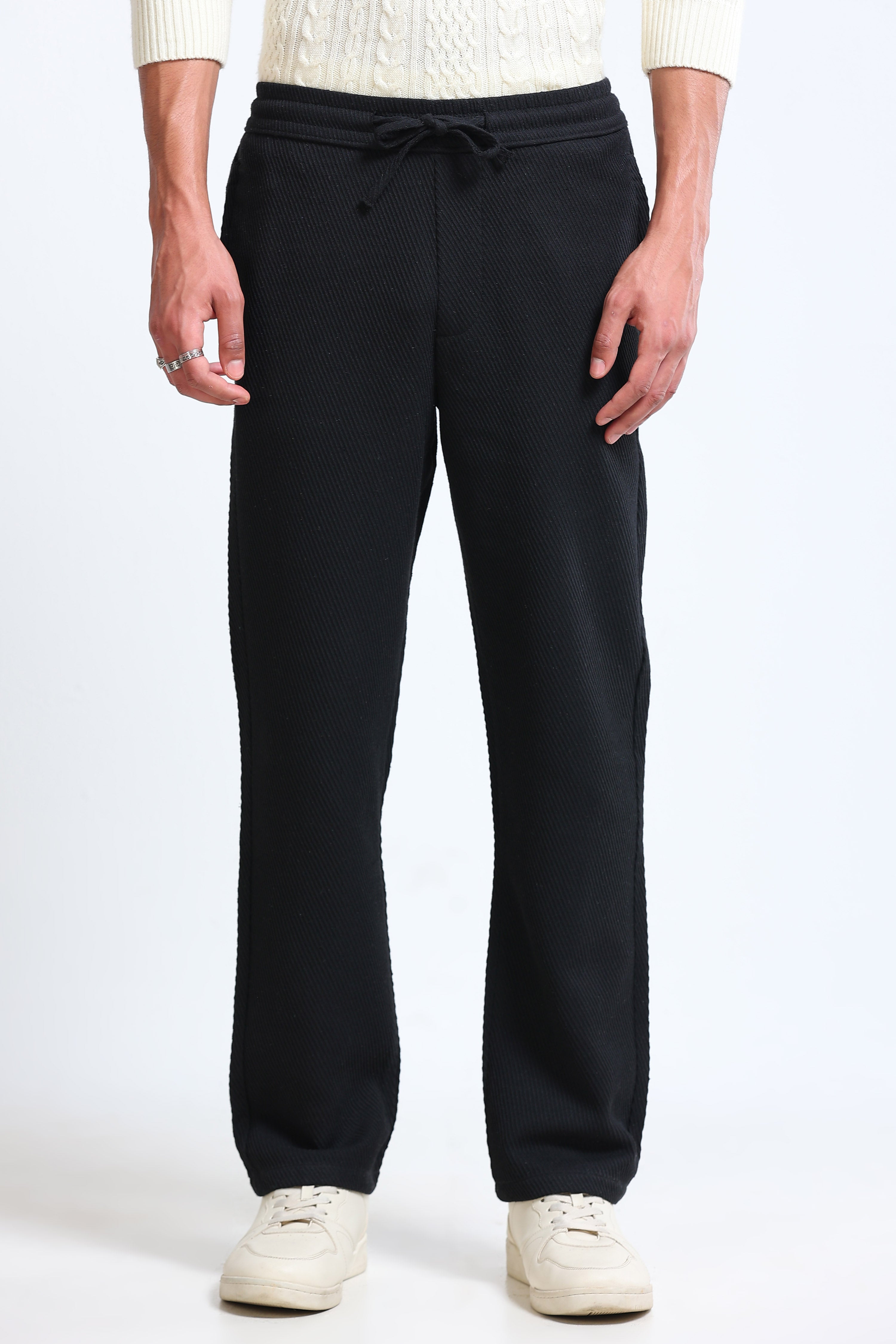 Men Black Everyday Trousers