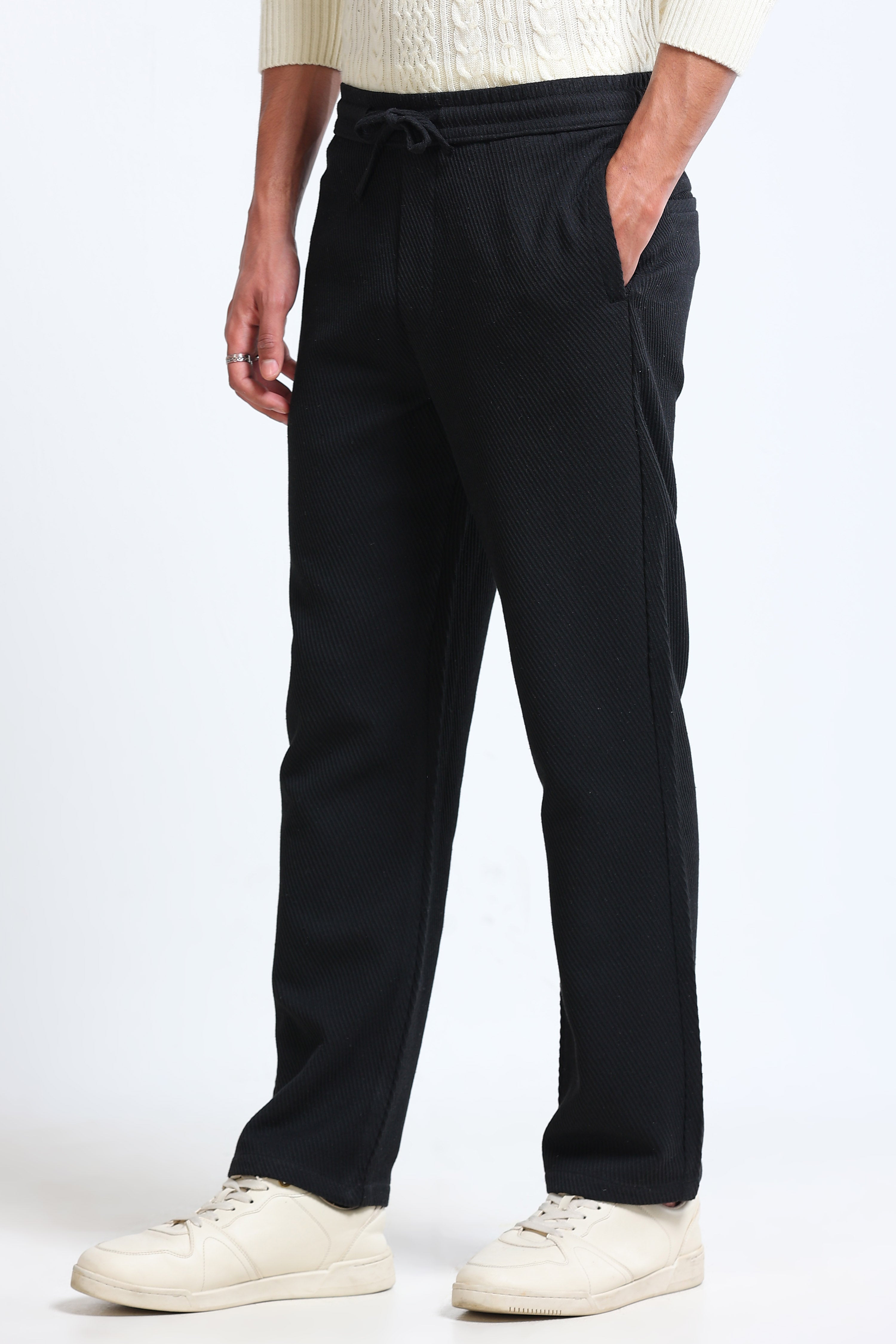Men Black Everyday Trousers