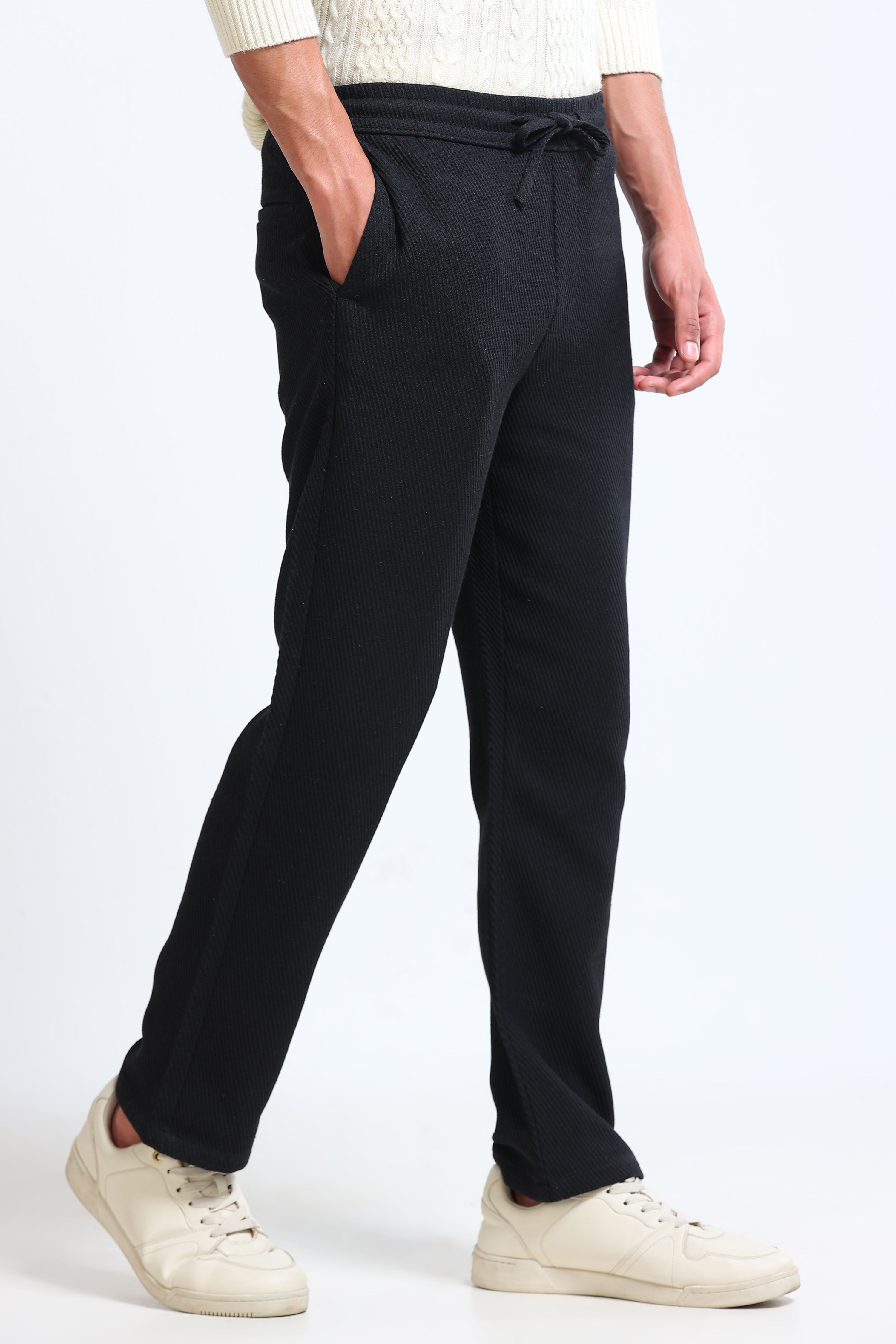 Men Black Everyday Trousers