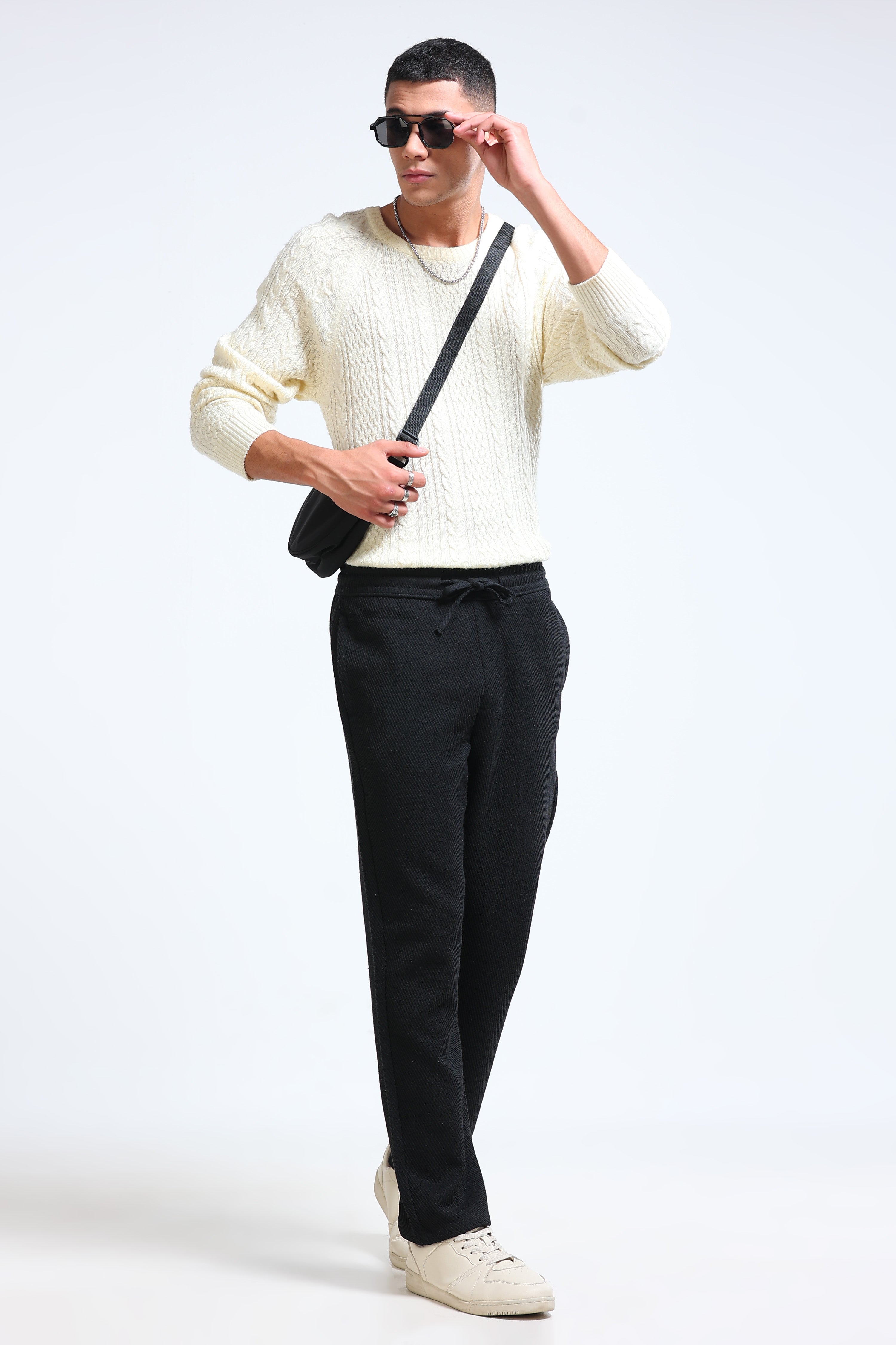 Men Black Everyday Trousers