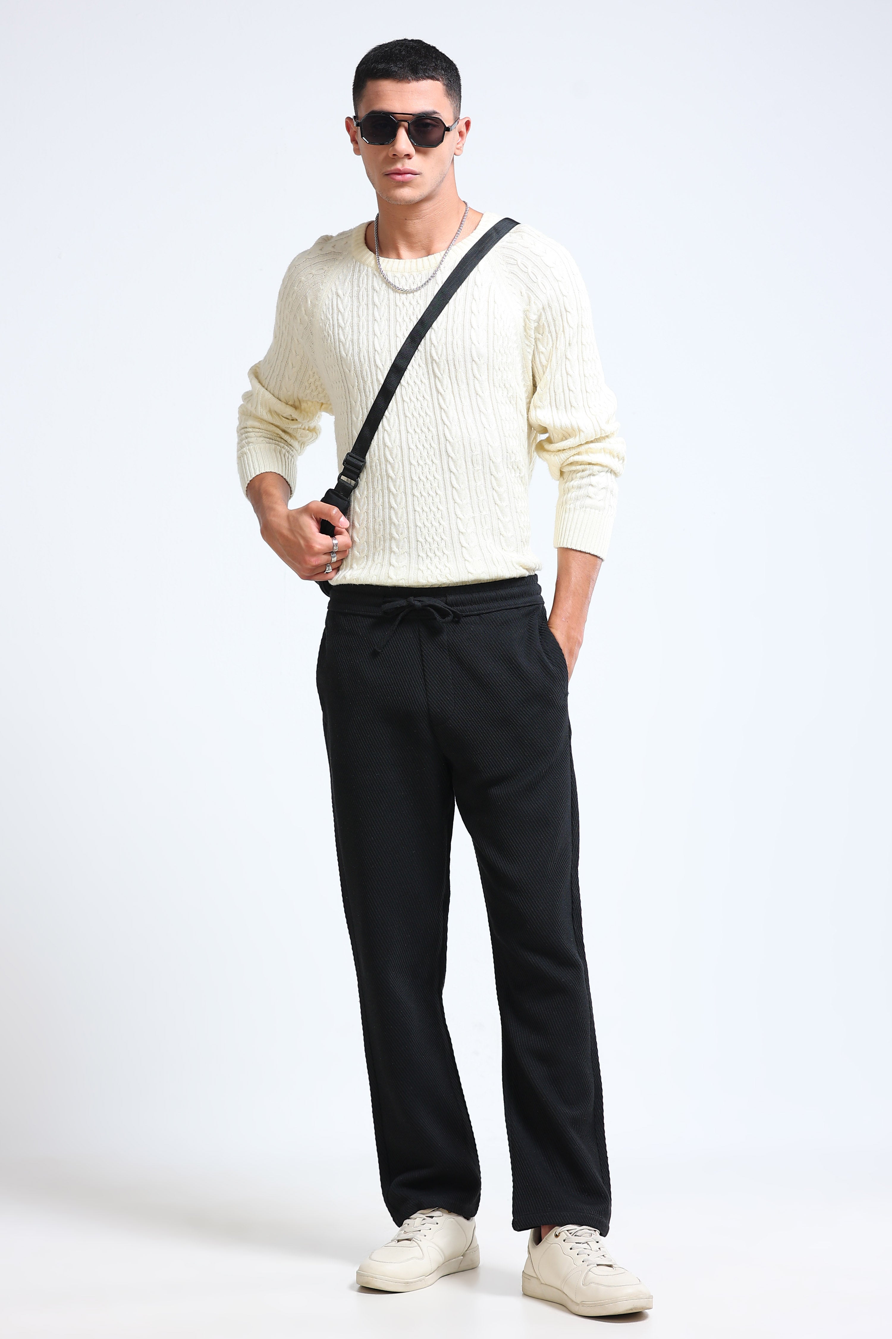 Men Black Everyday Trousers