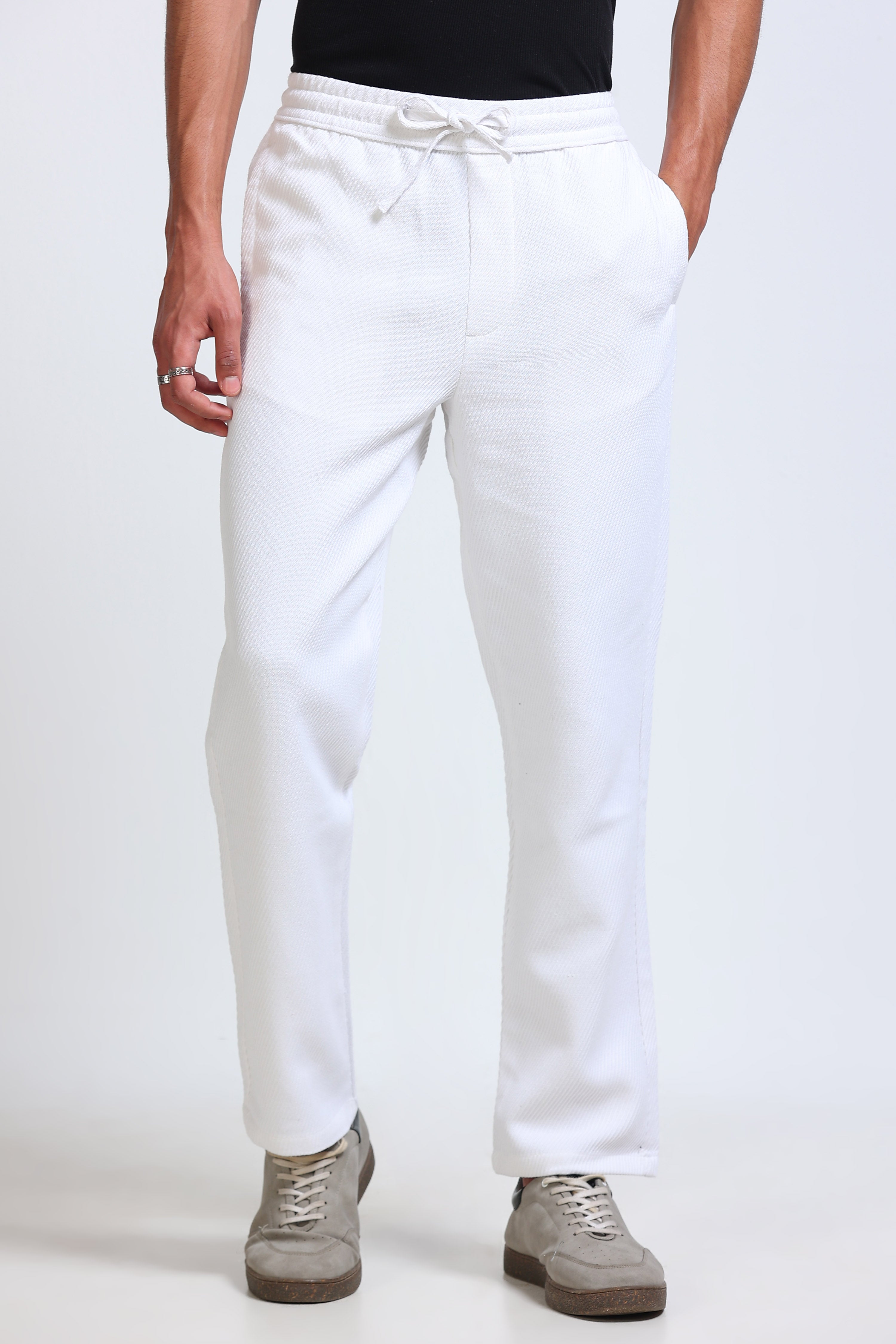 Men White Everyday Trousers