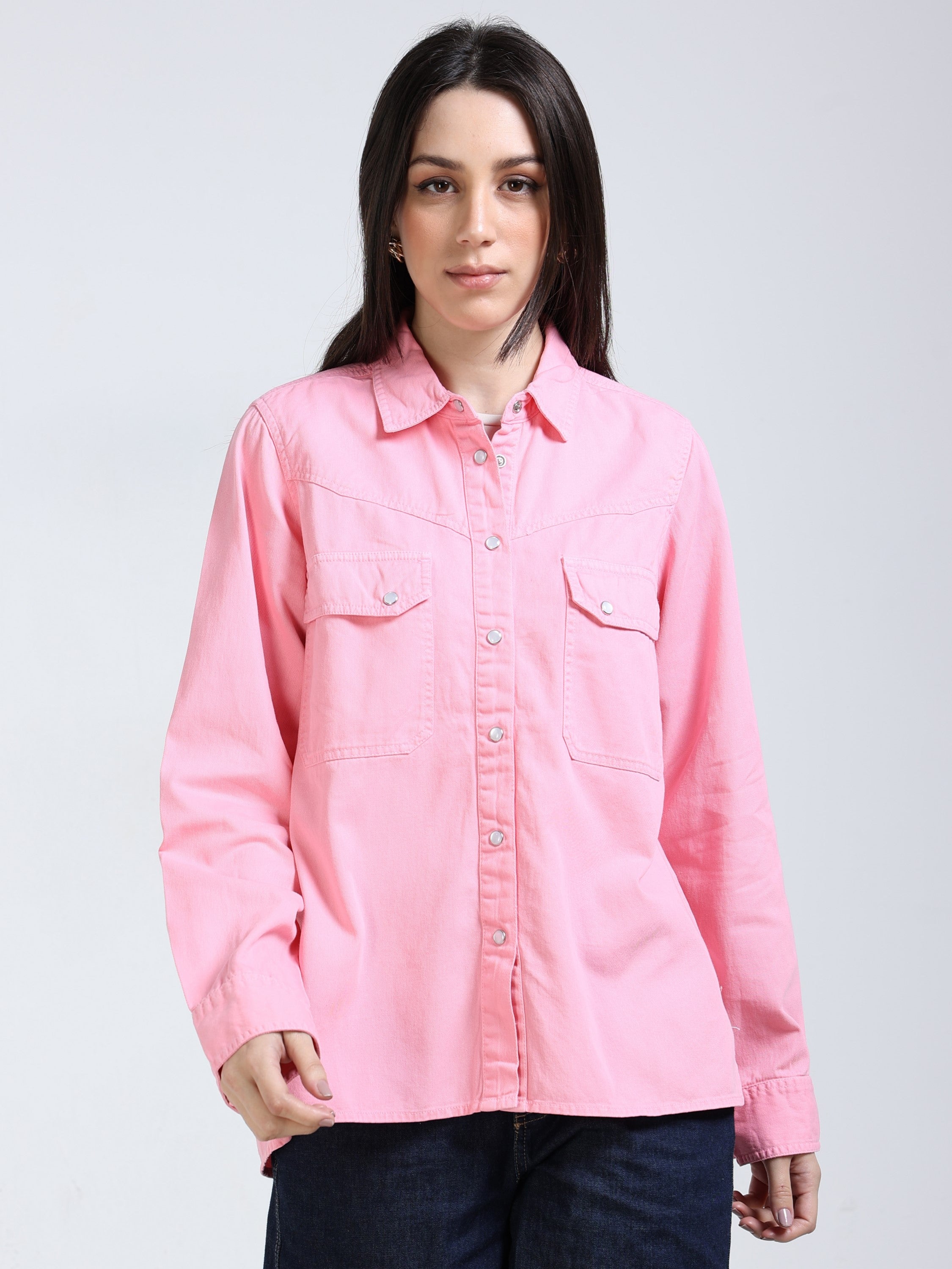 Women Coral Regular Fit Shirt