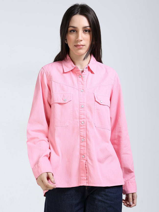 Women Coral Regular Fit Shirt