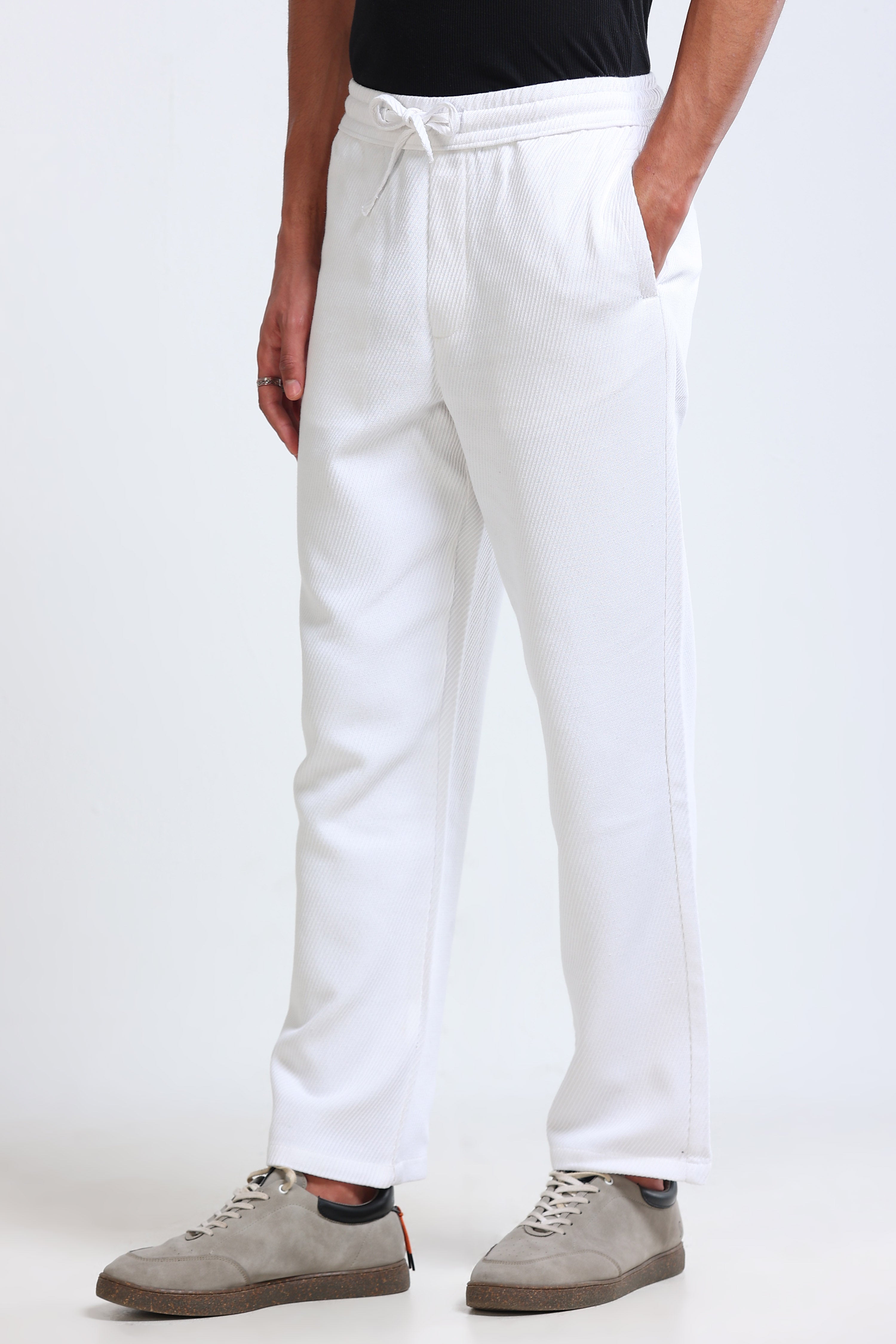 Men White Everyday Trousers