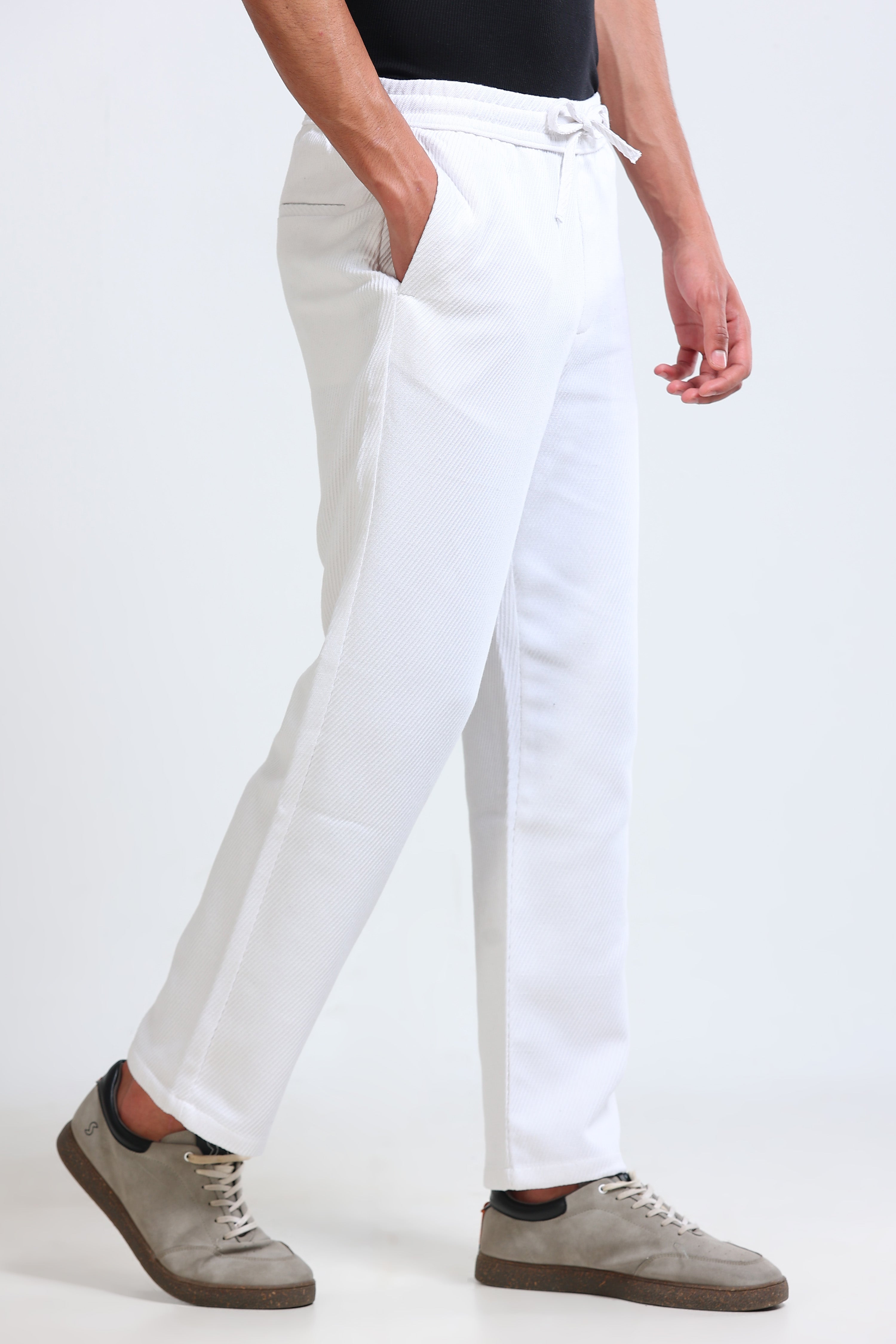 Men White Everyday Trousers