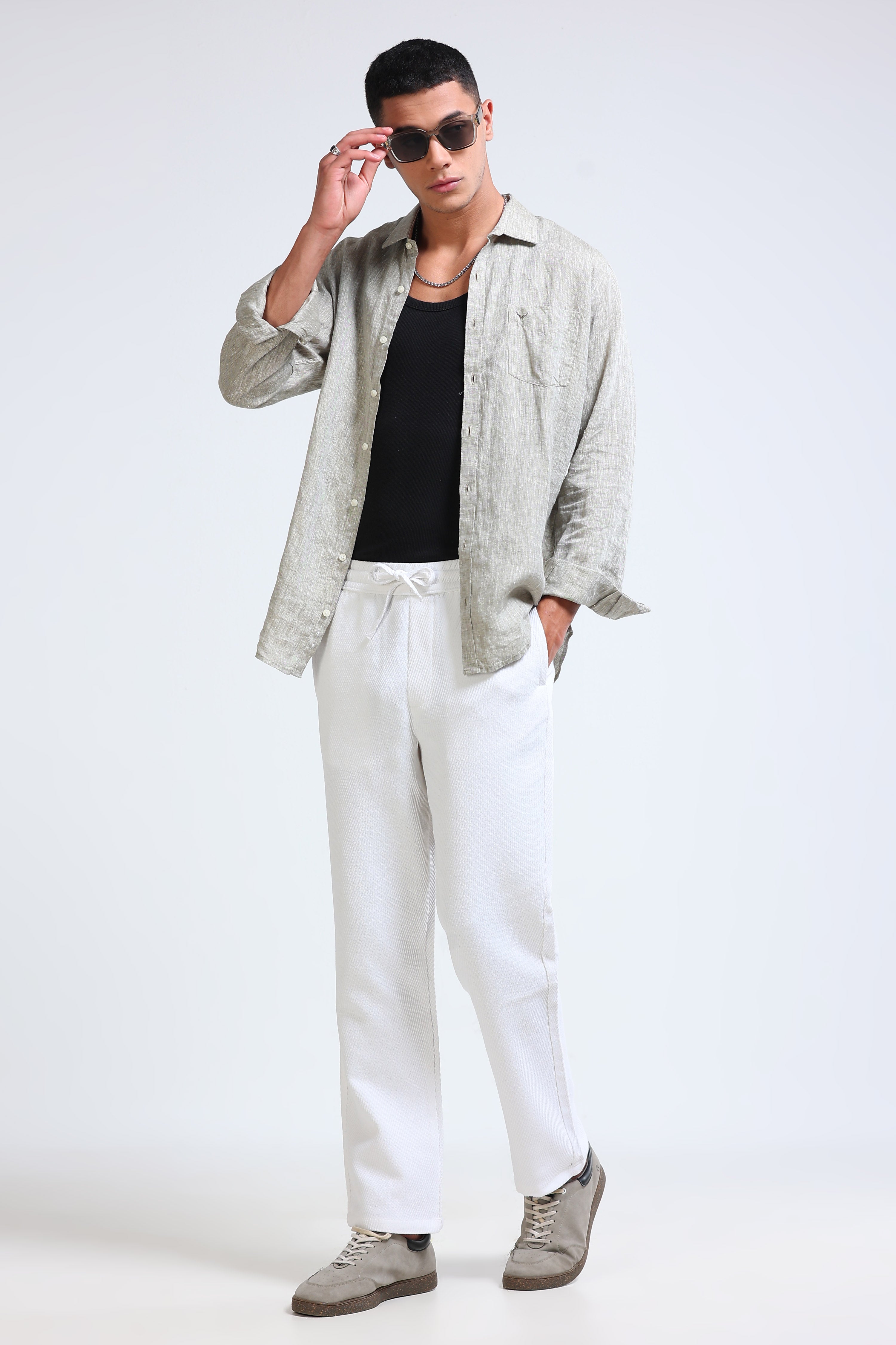 Men White Everyday Trousers