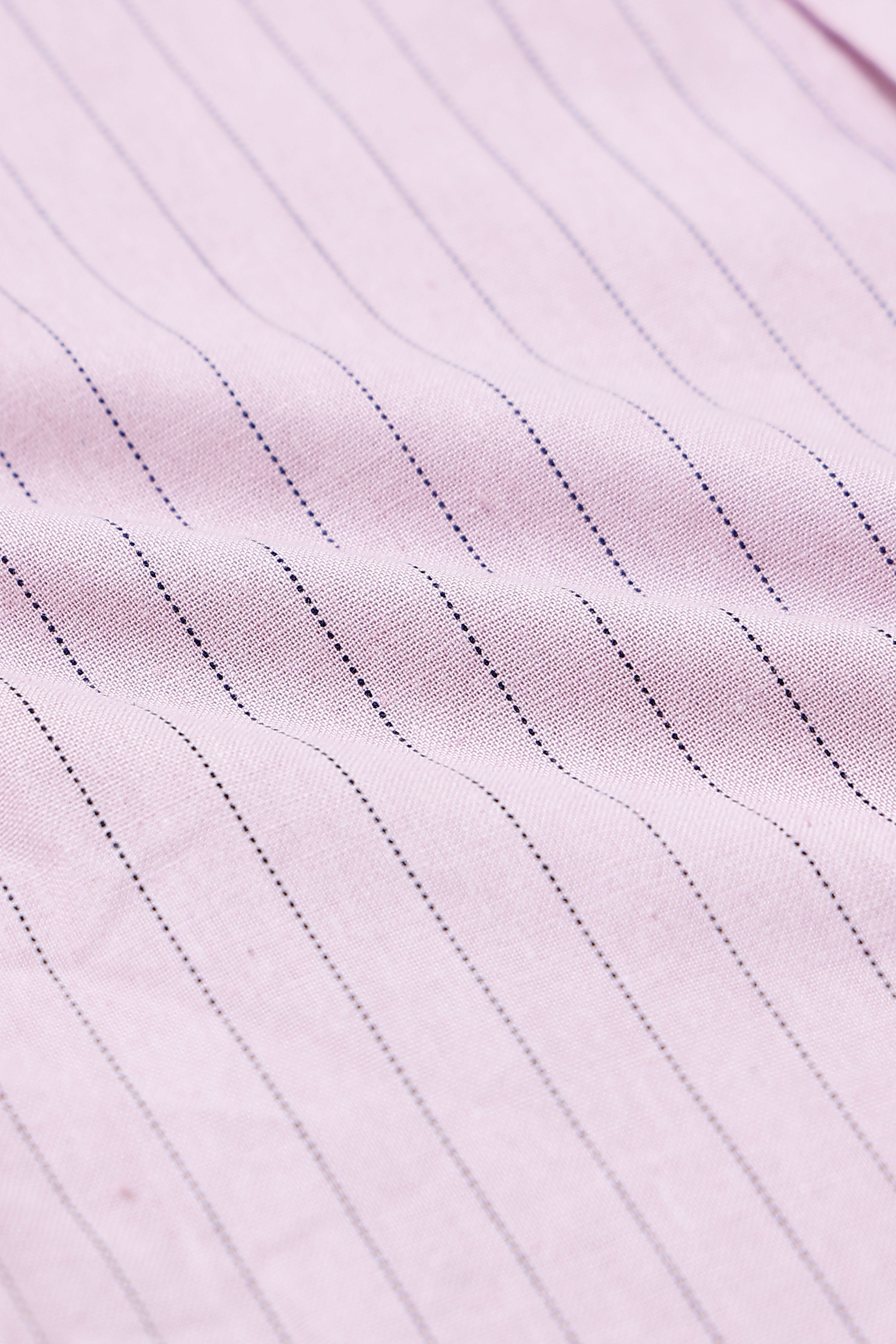 Men Pink Cotton Linen Striped Shirt