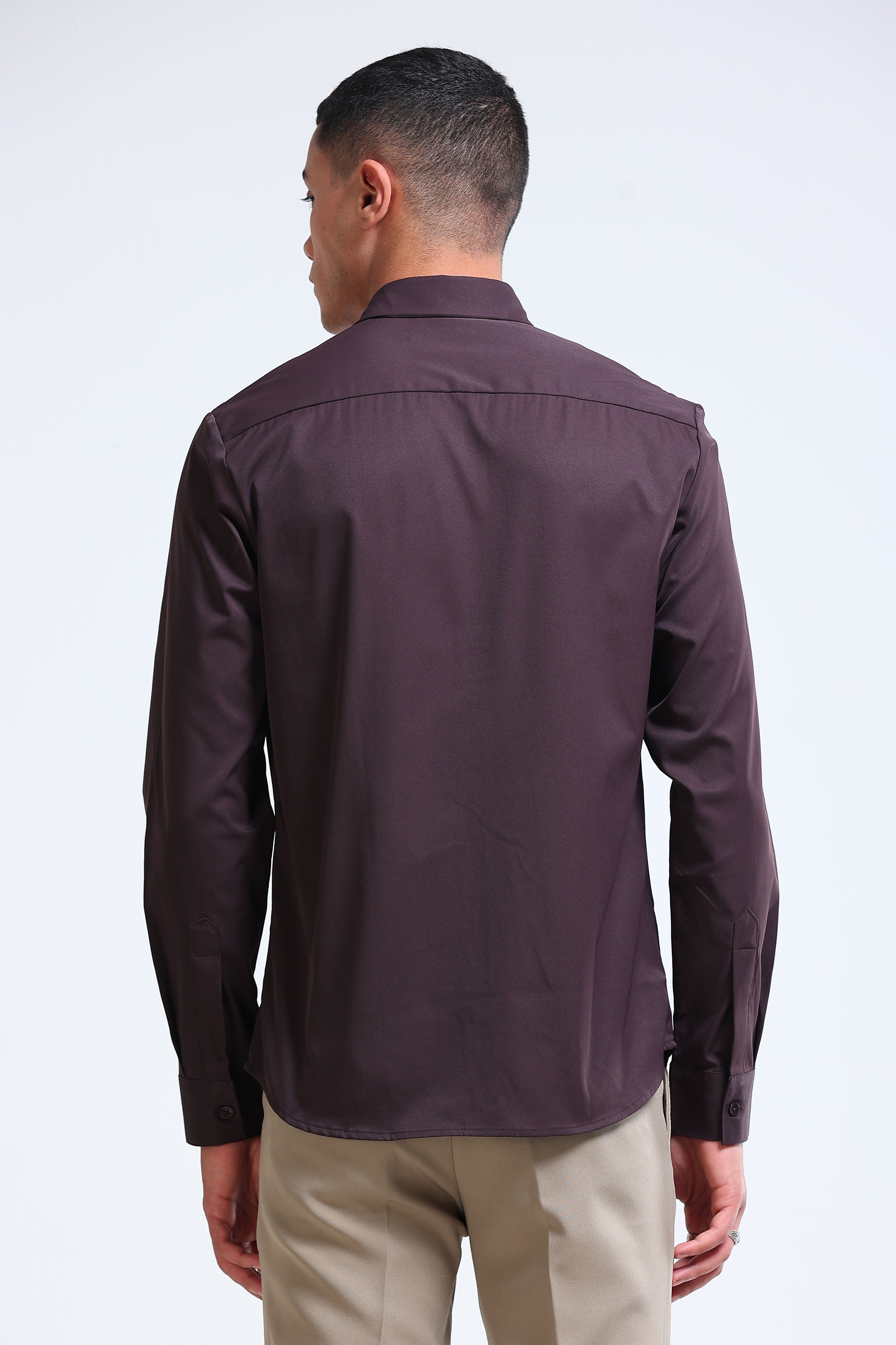 Men Brown Casual Solid Shirt