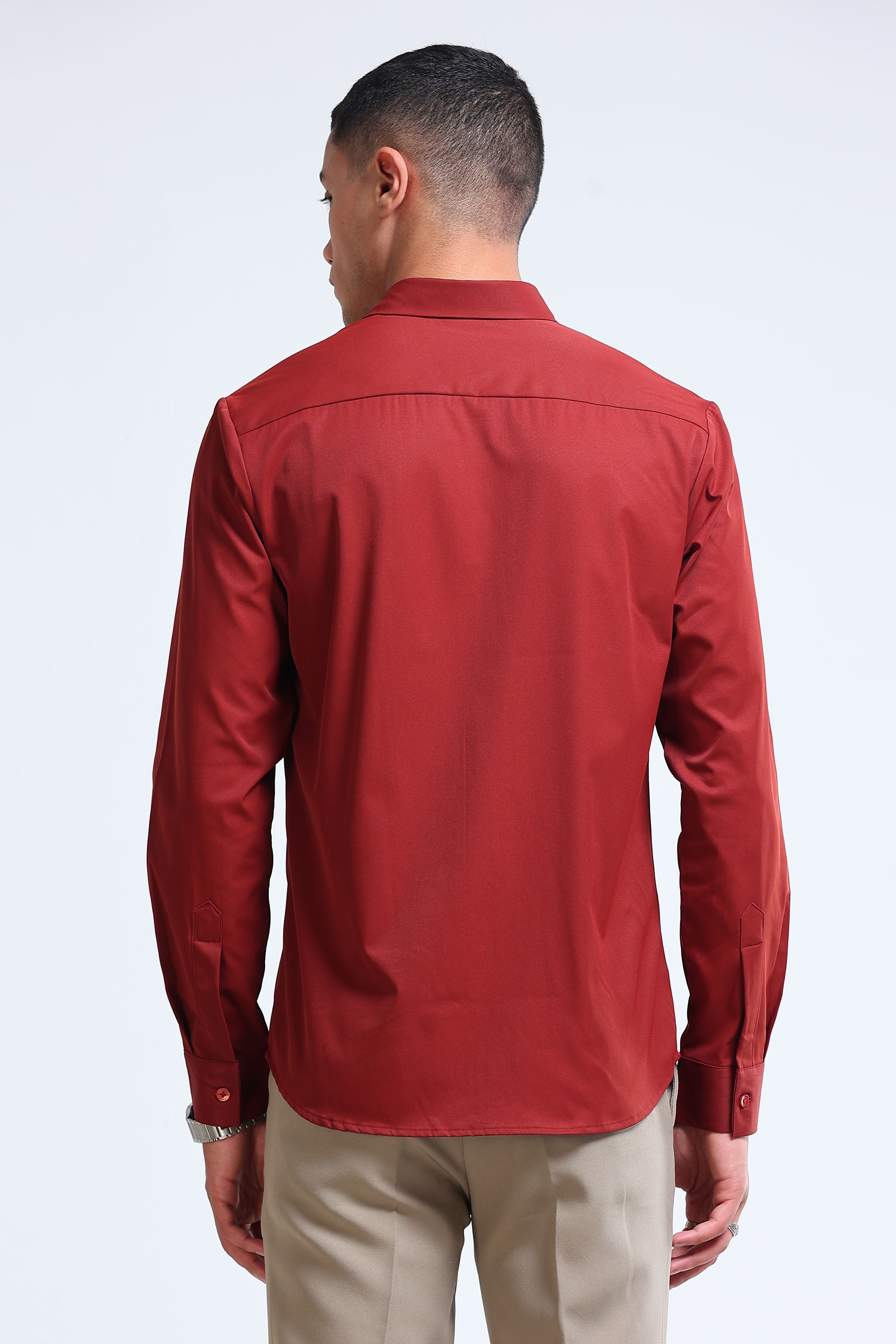 Men Brown Casual Solid Shirt