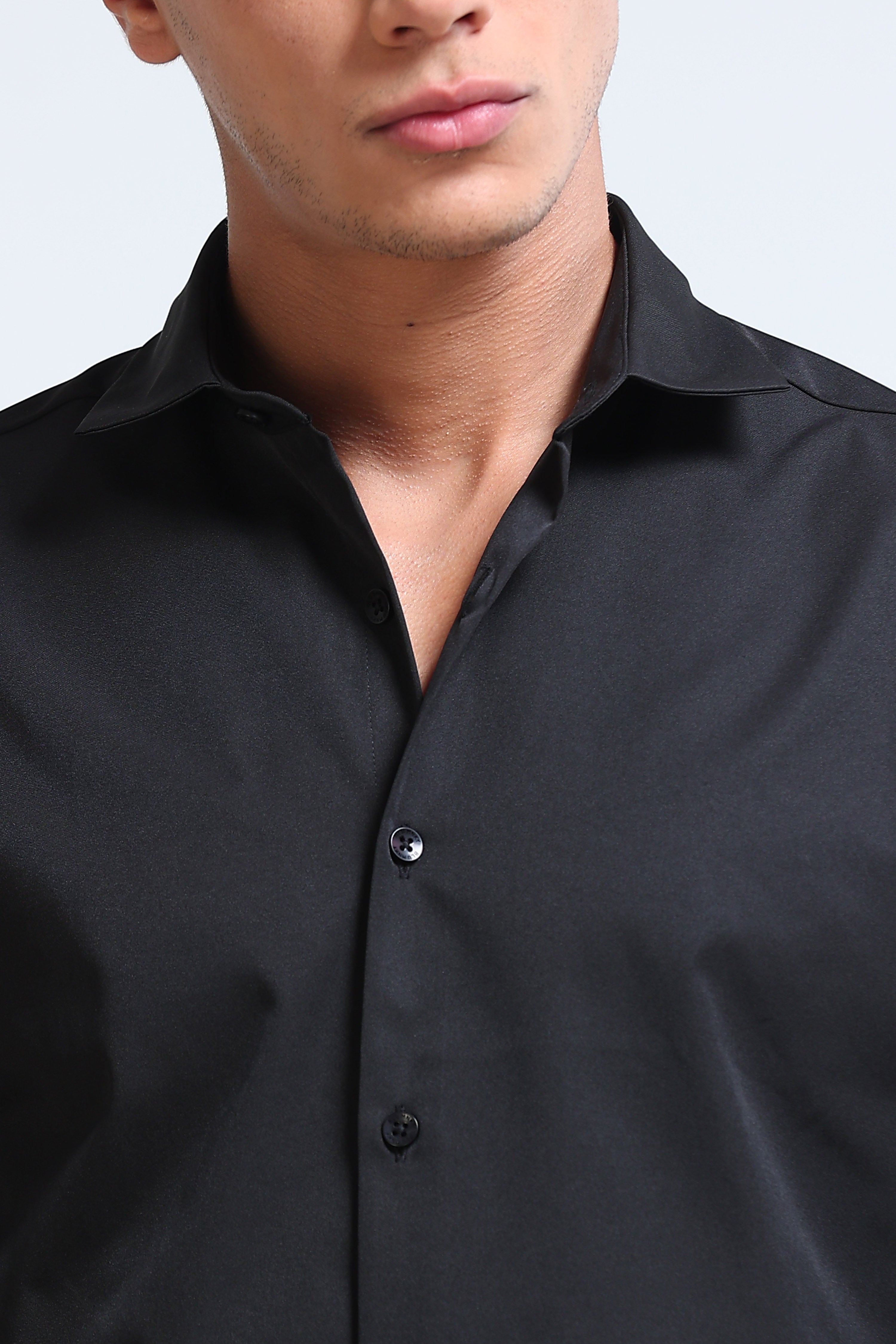 Men Black Casual Solid Shirt