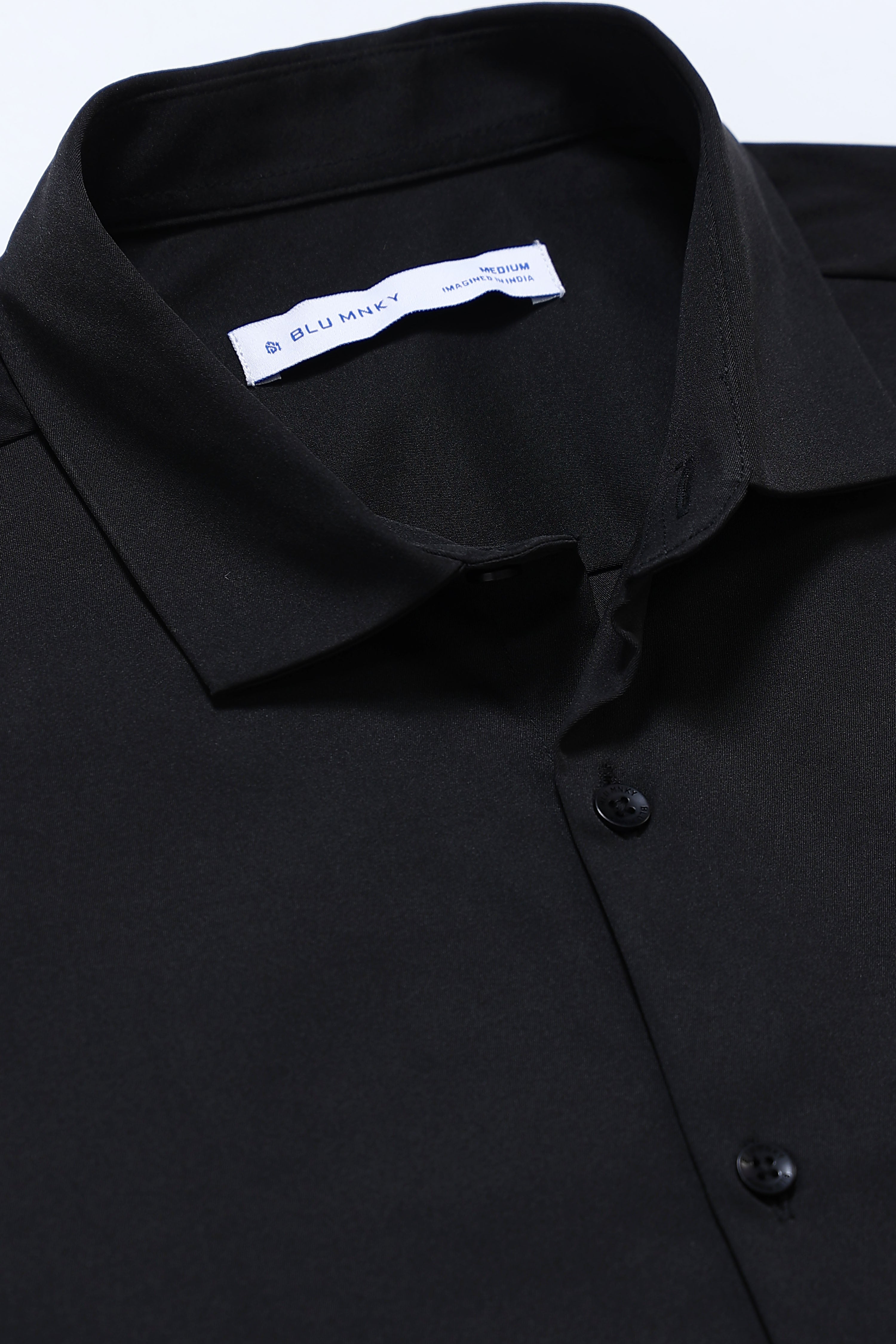 Men Black Casual Solid Shirt