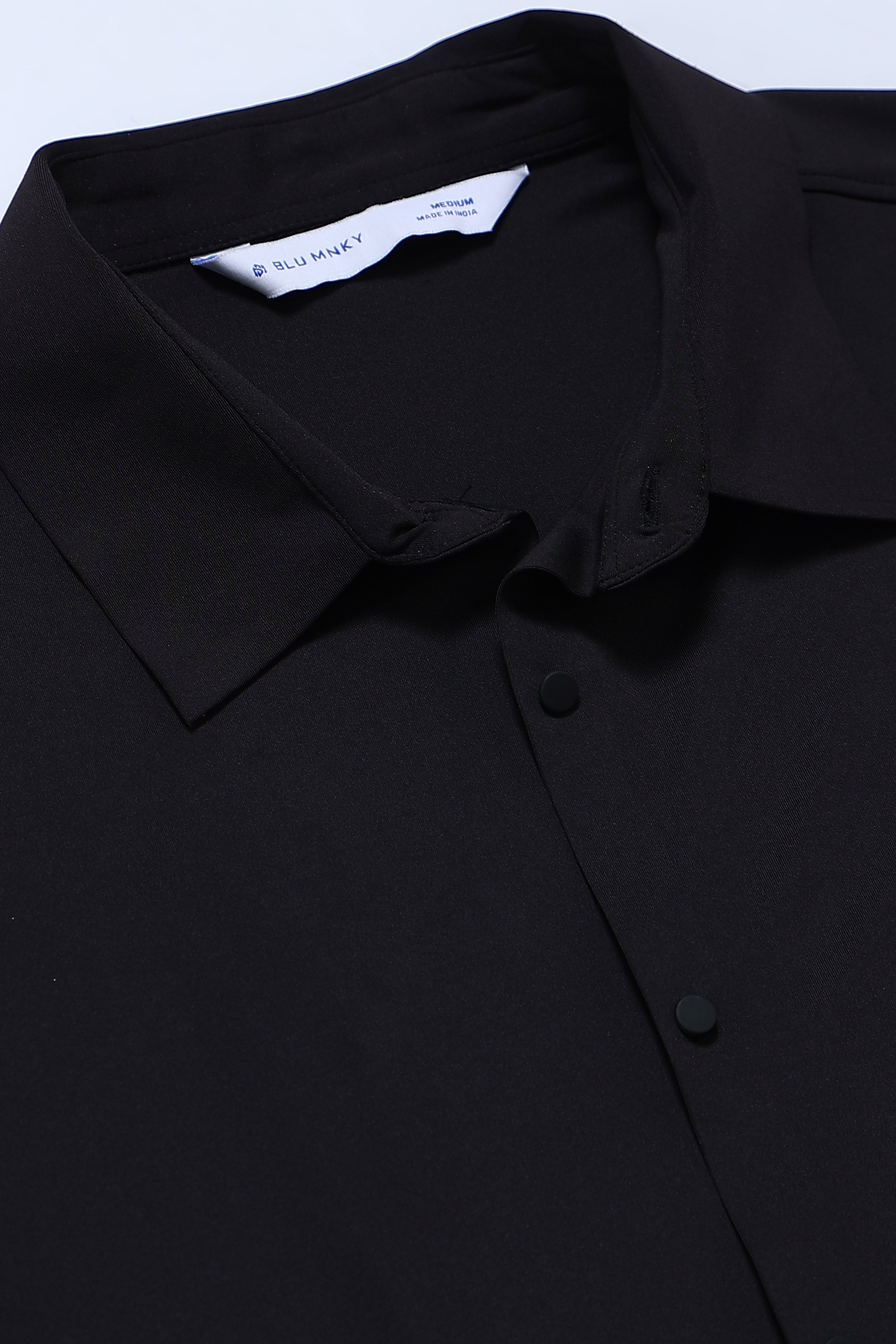 Men Black Knitted Viscose Shirt