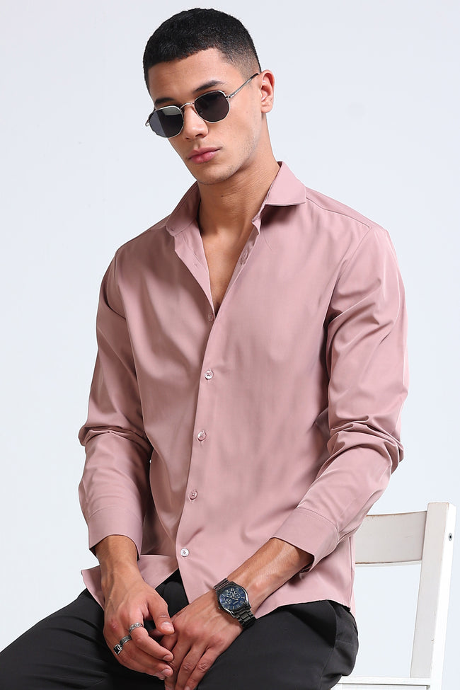 Men Pink Casual Solid Shirt