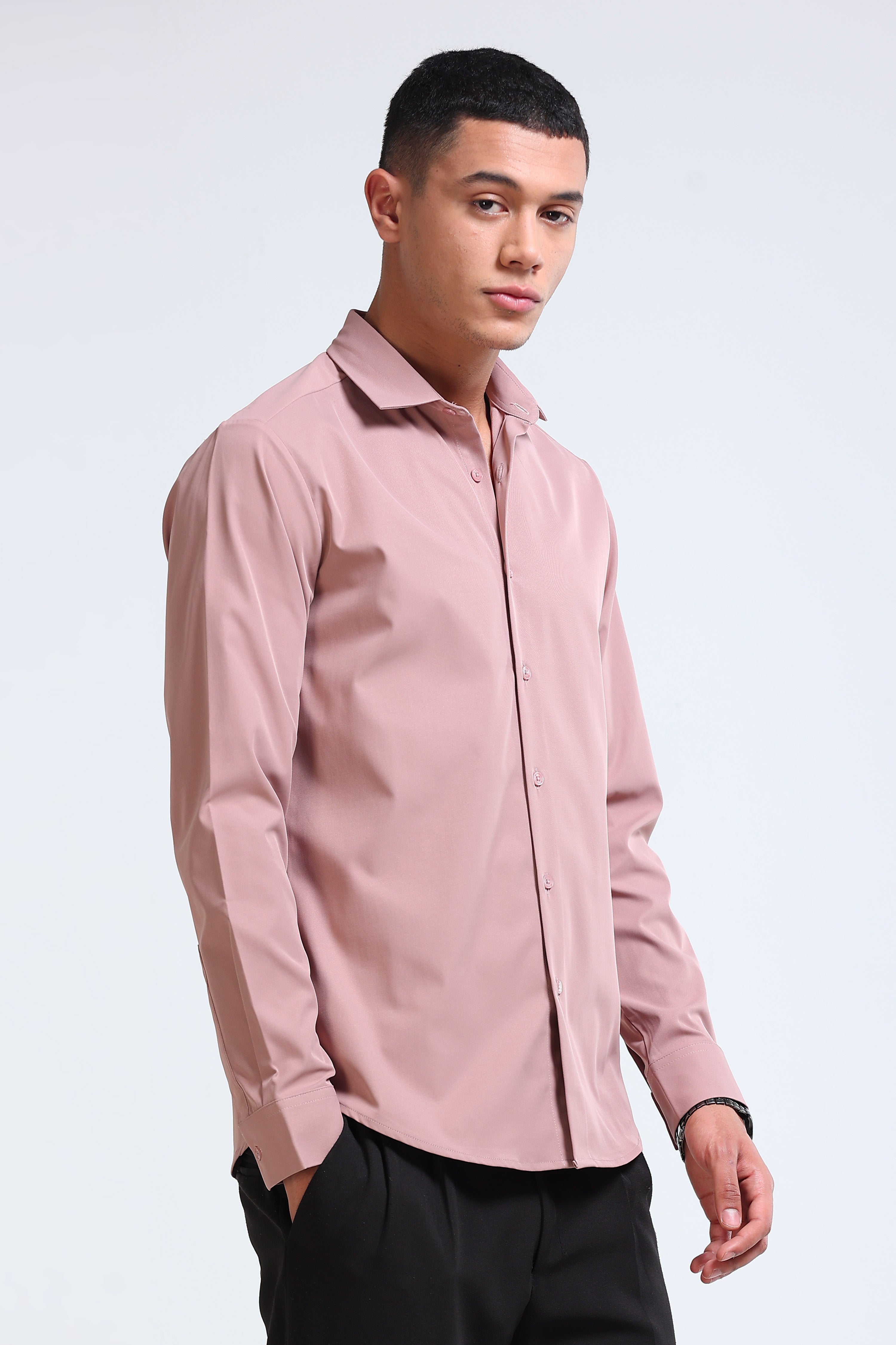 Men Pink Casual Solid Shirt
