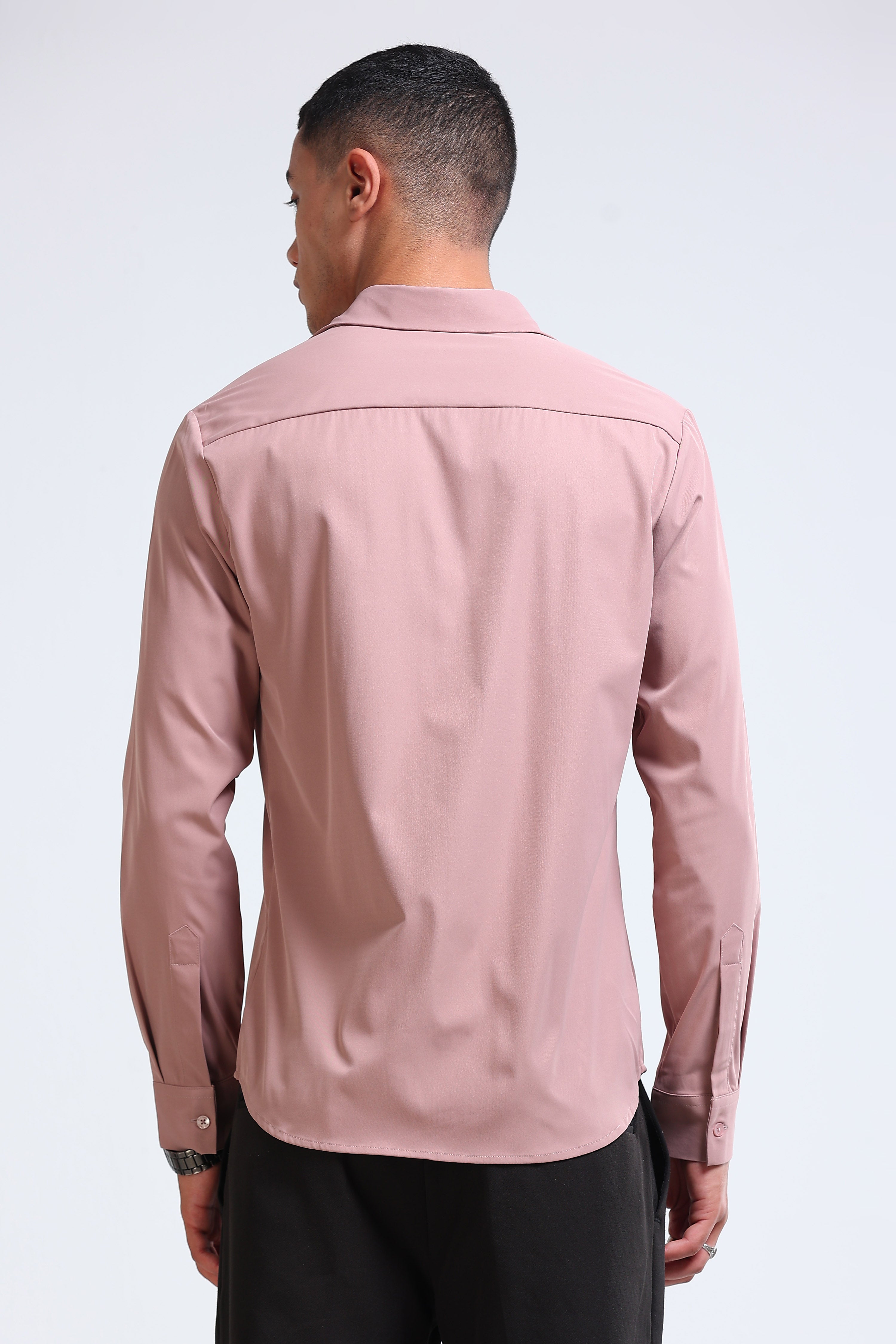 Men Pink Casual Solid Shirt
