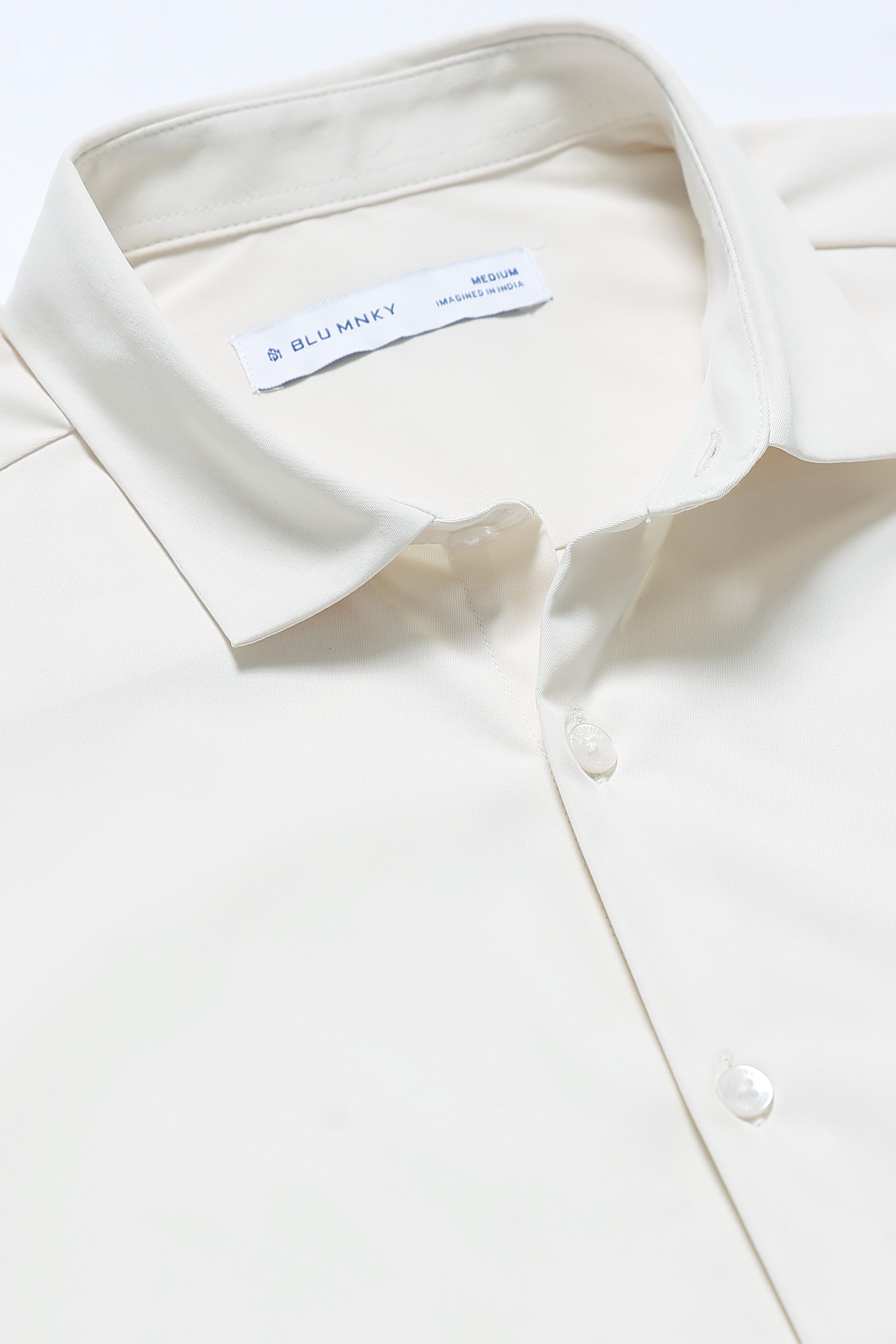 Men Off White Casual Solid Shirt