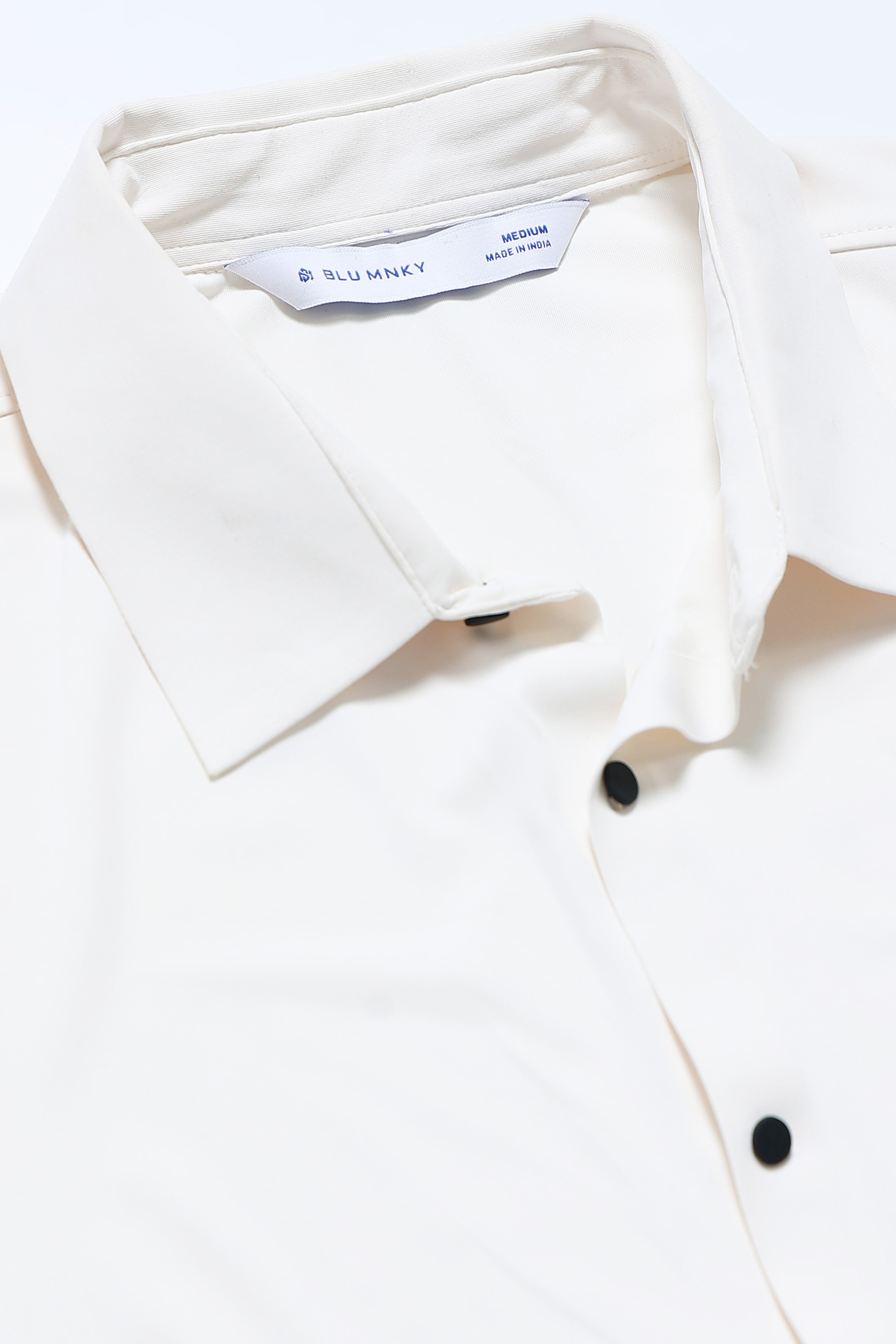 Men Off White Knitted Viscose Shirt