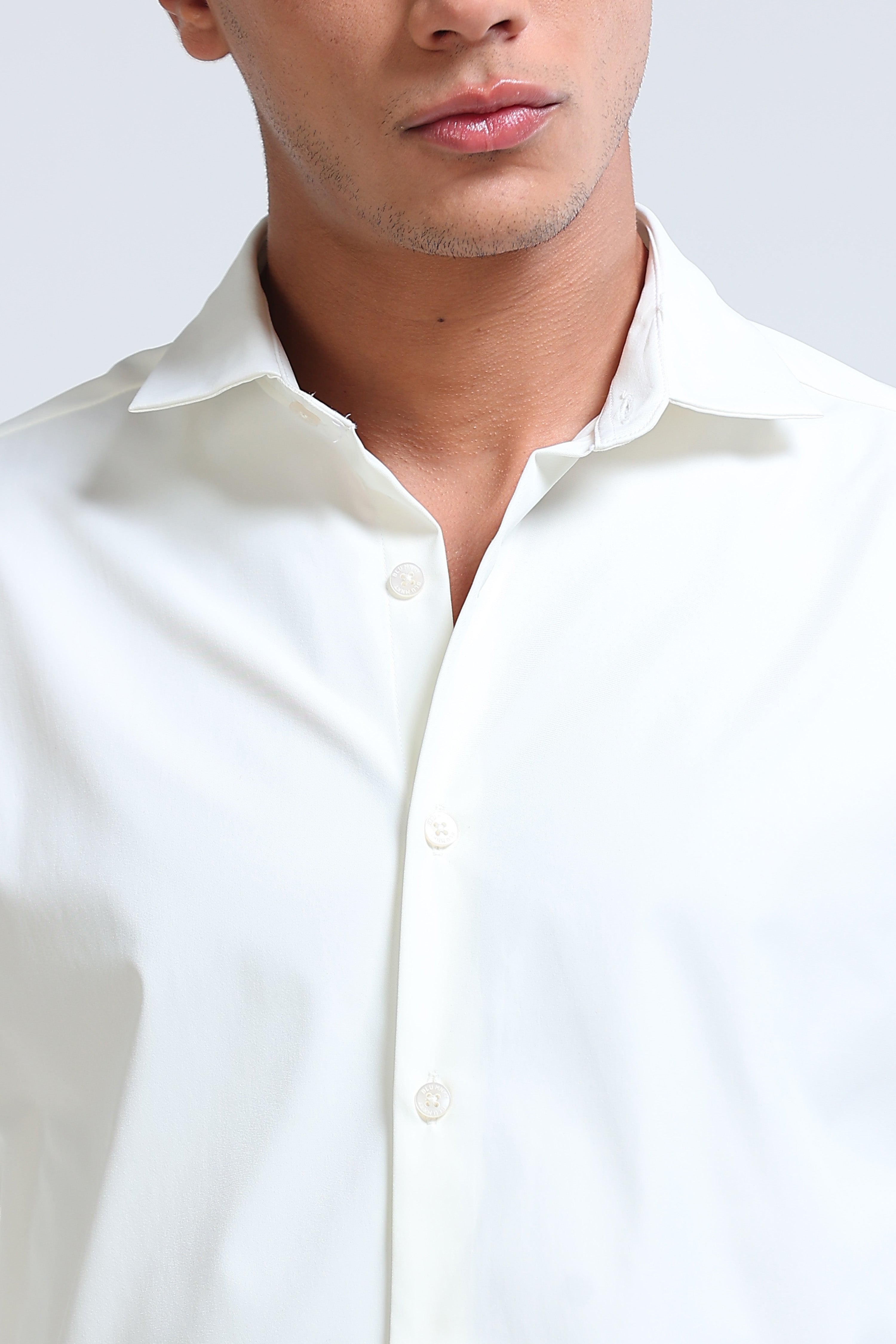 Men White Casual Solid Shirt