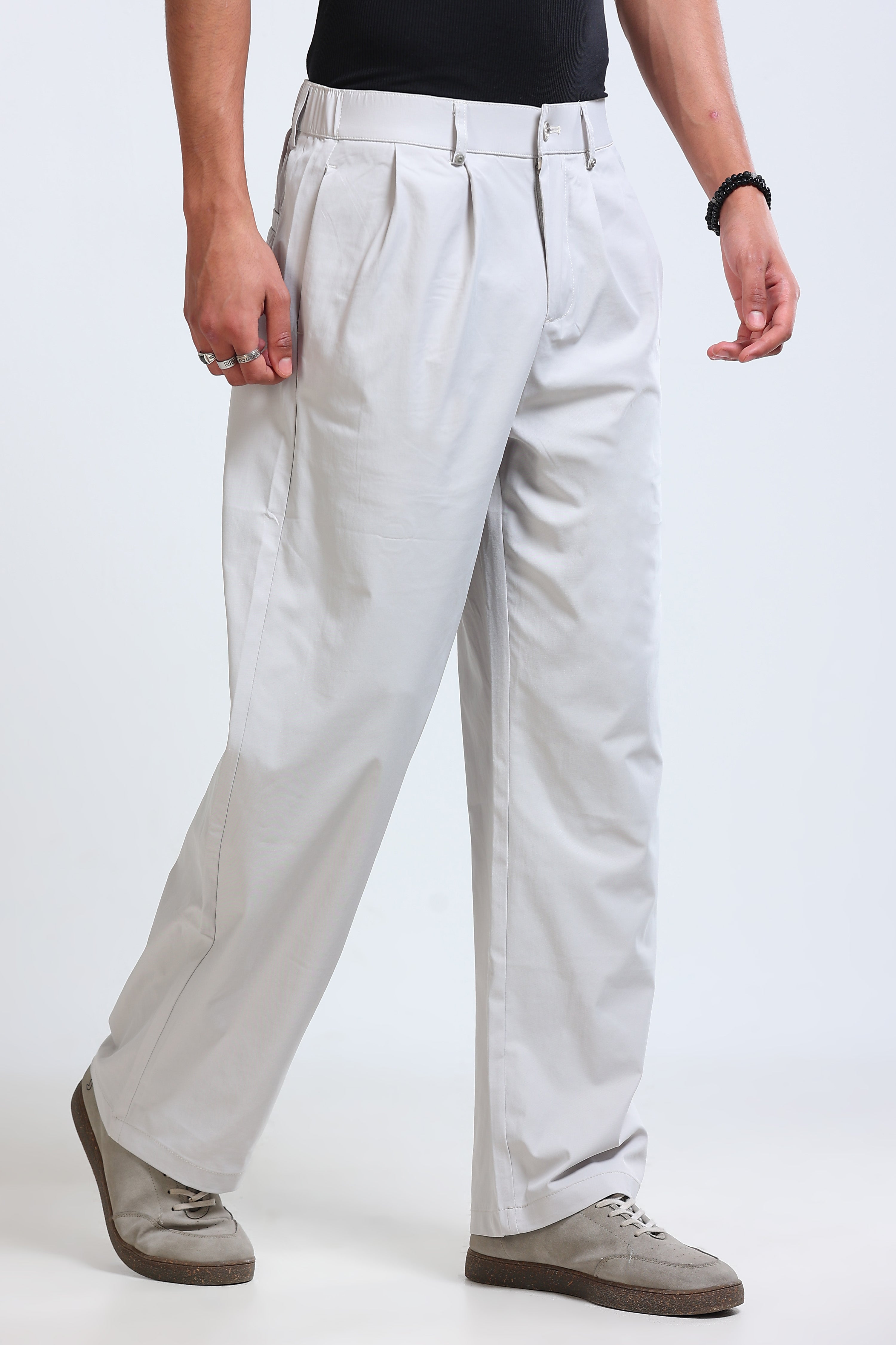 Men Off White Casual Pants