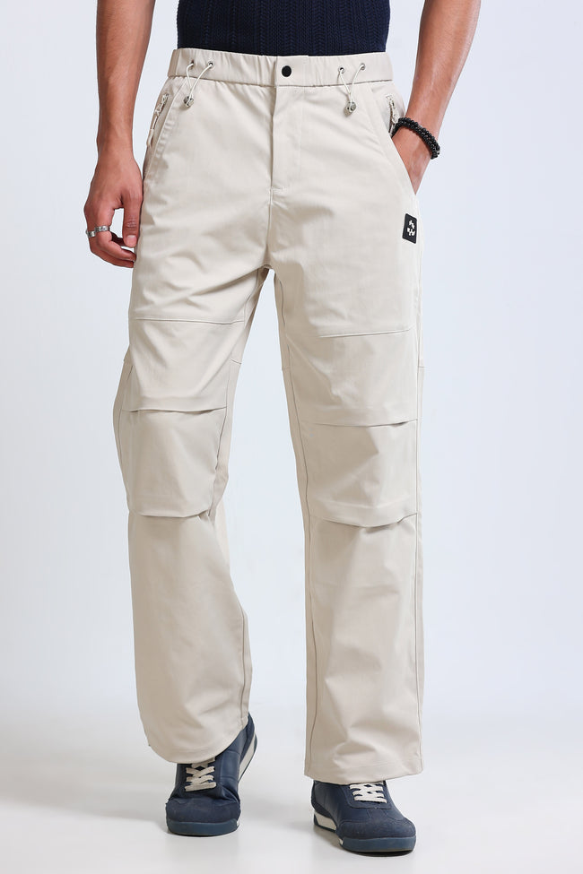 Men Beige Cargo Pants