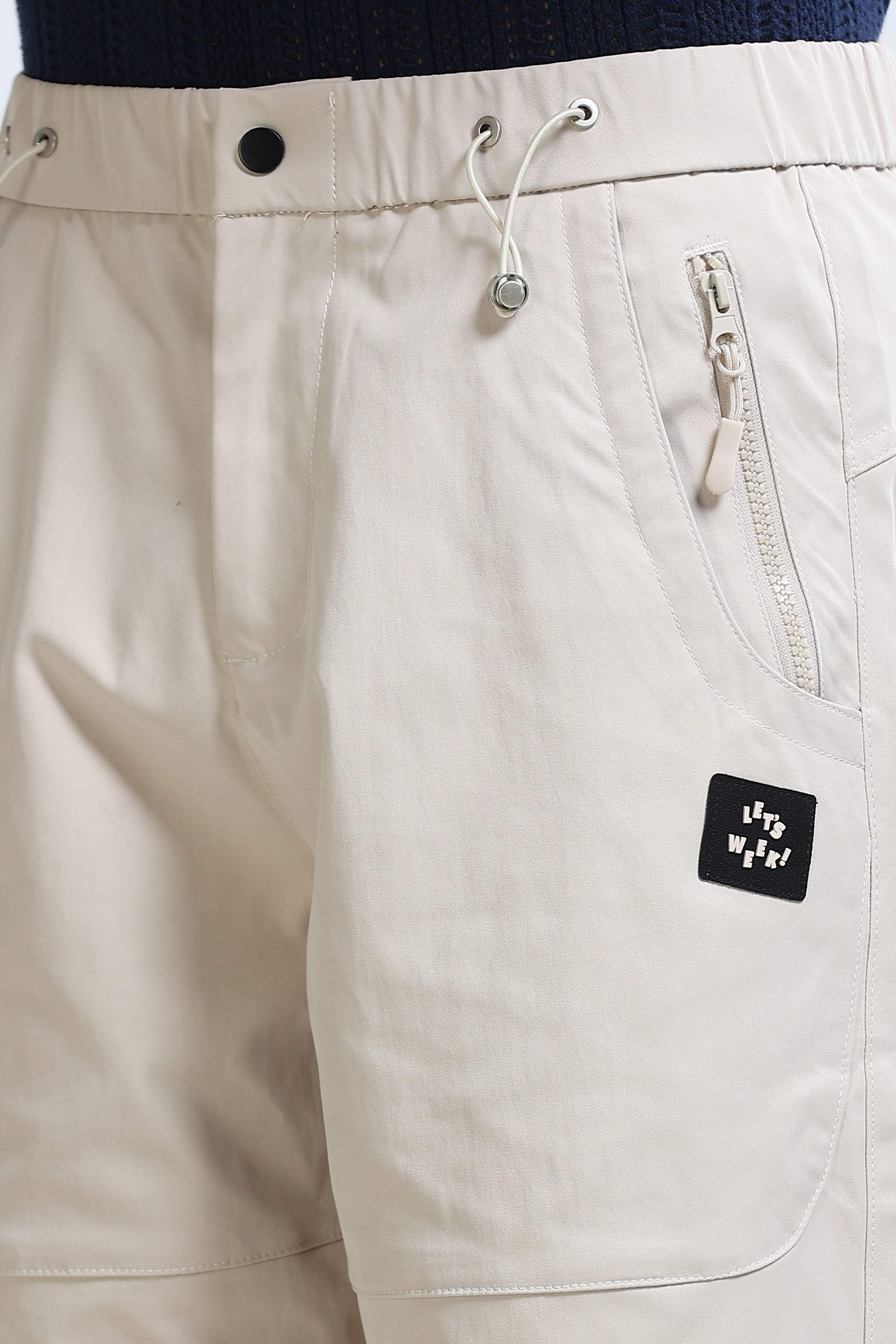 Men Beige Cargo Pants
